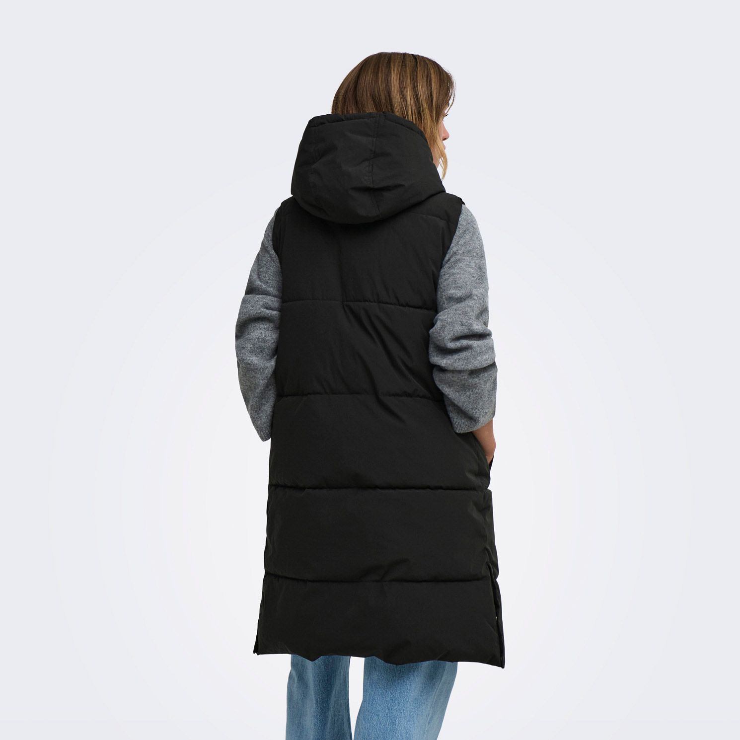 JDY Blair Long Hooded Puffer Bodywarmer Dames