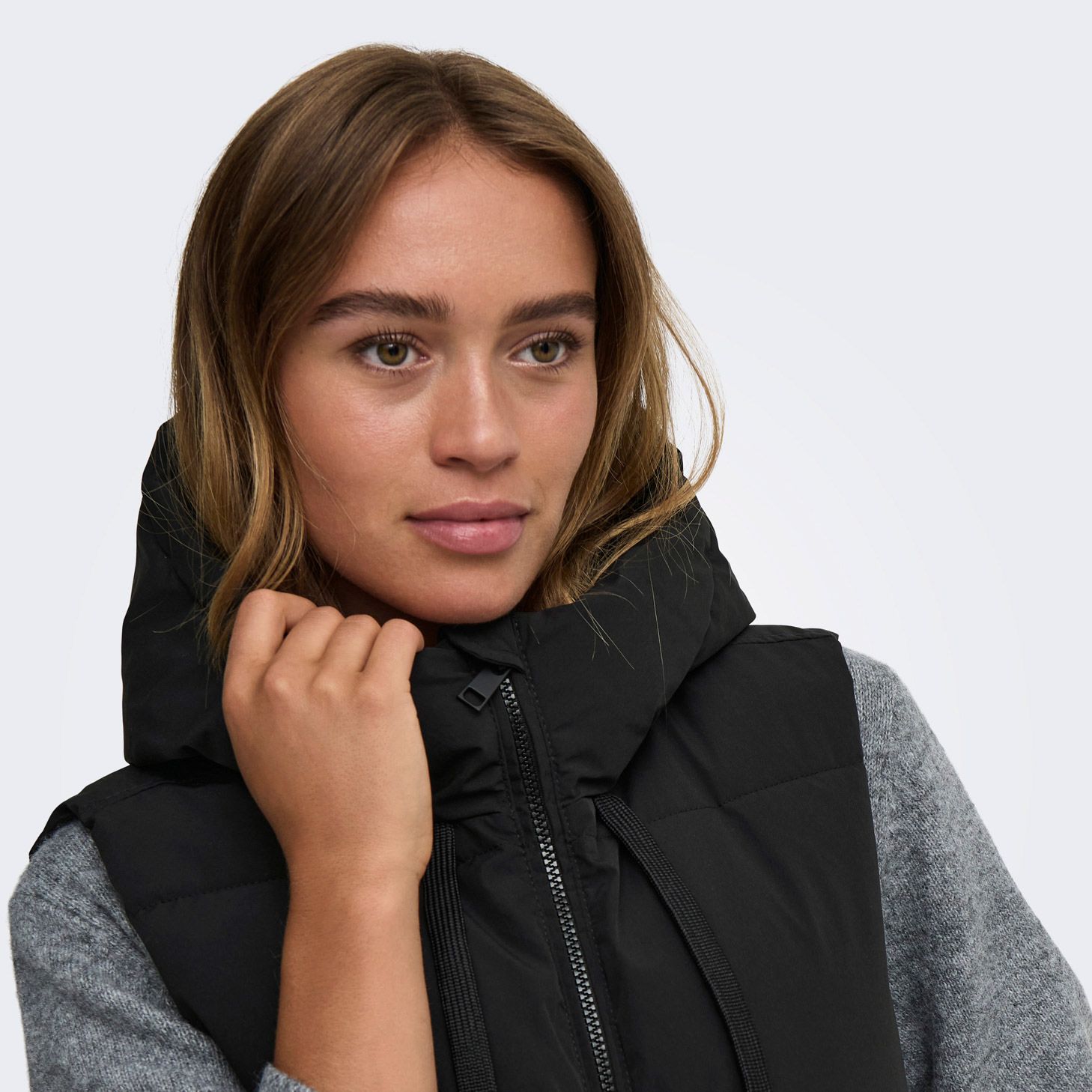 JDY Blair Long Hooded Puffer Bodywarmer Dames