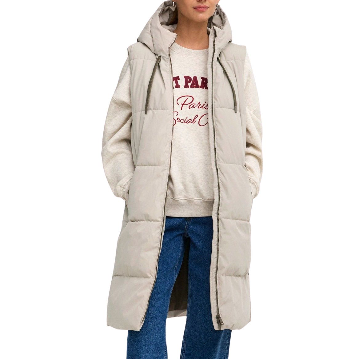 JDY Blair Long Hooded Puffer Bodywarmer Dames