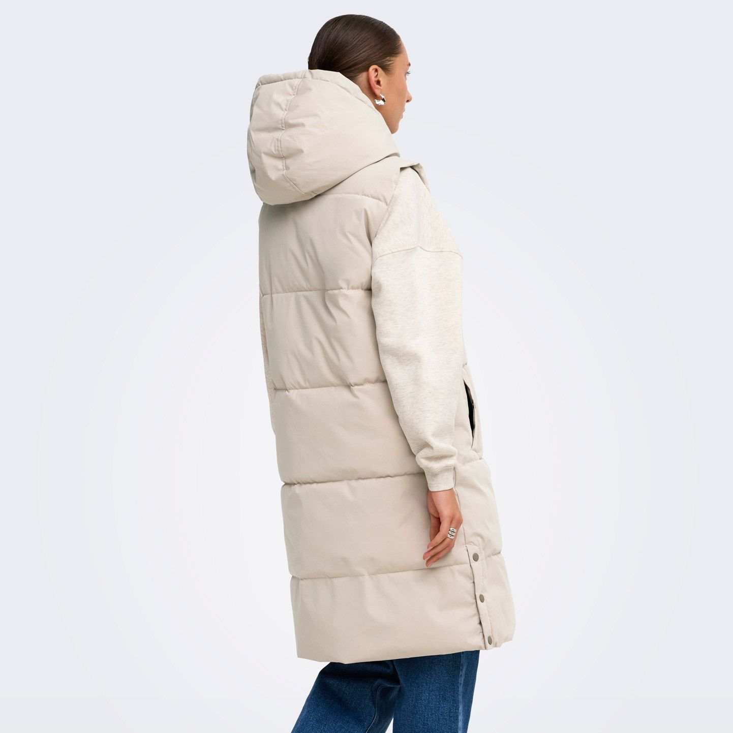 JDY Blair Long Hooded Puffer Bodywarmer Dames