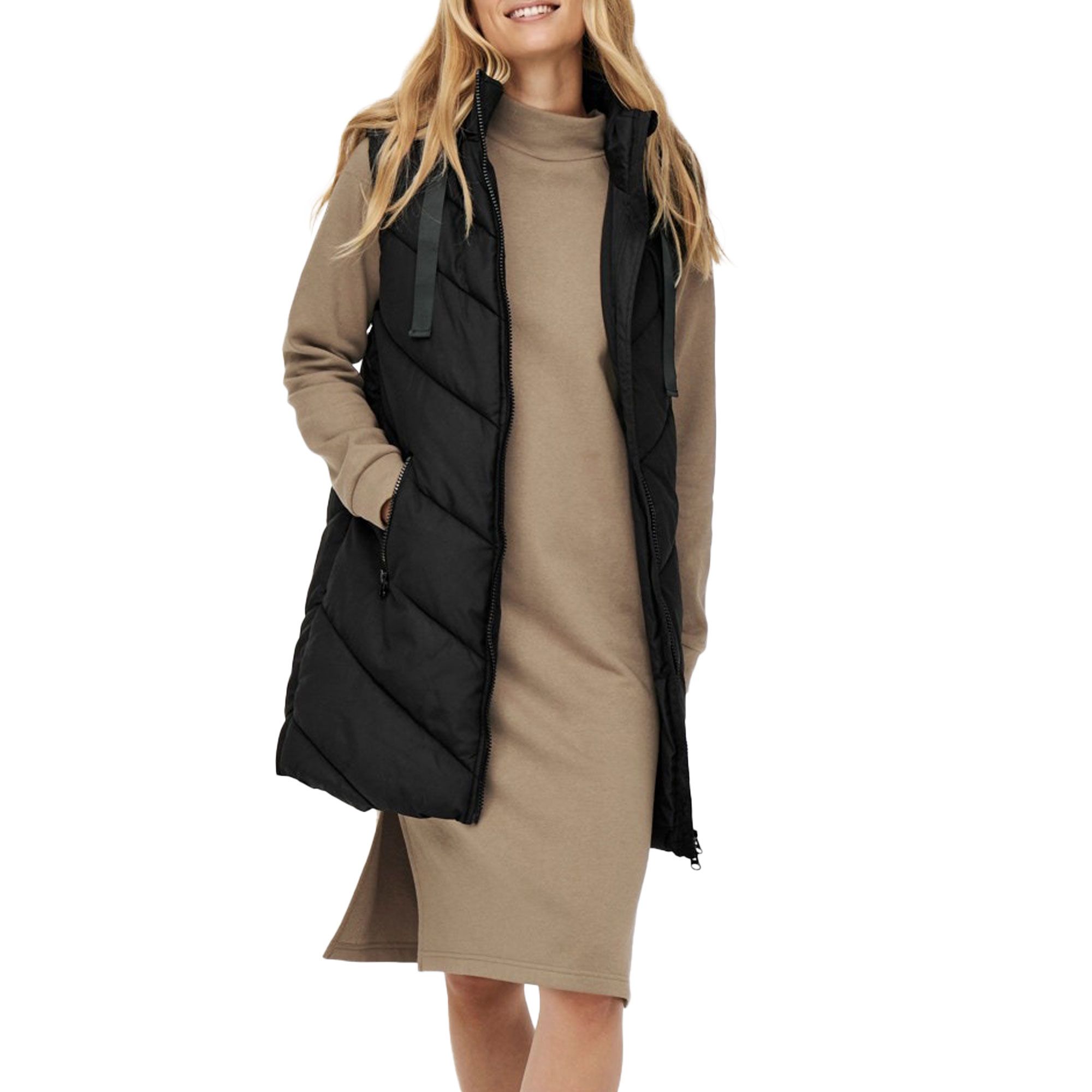 JDY Skylar Padded Hooded Waistcoat Bodywarmer Dames