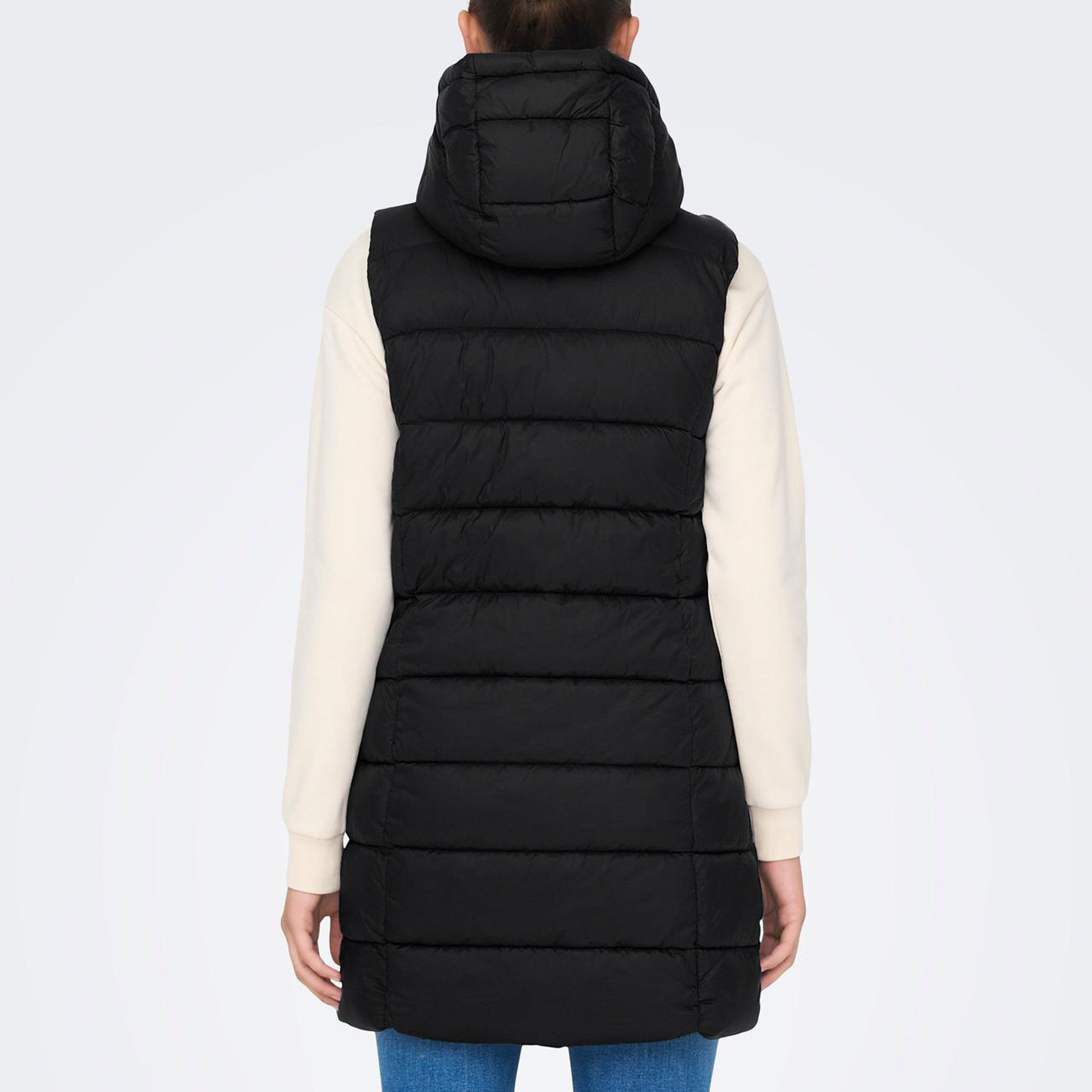 JDY Zulu Long Hooded Waistcoat Bodywarmer Dames