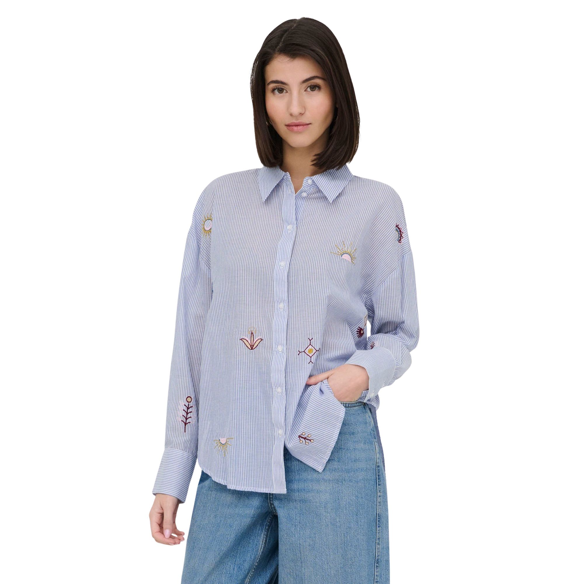 JDY Paige LS Loose Embossed Woven Blouse Dames
