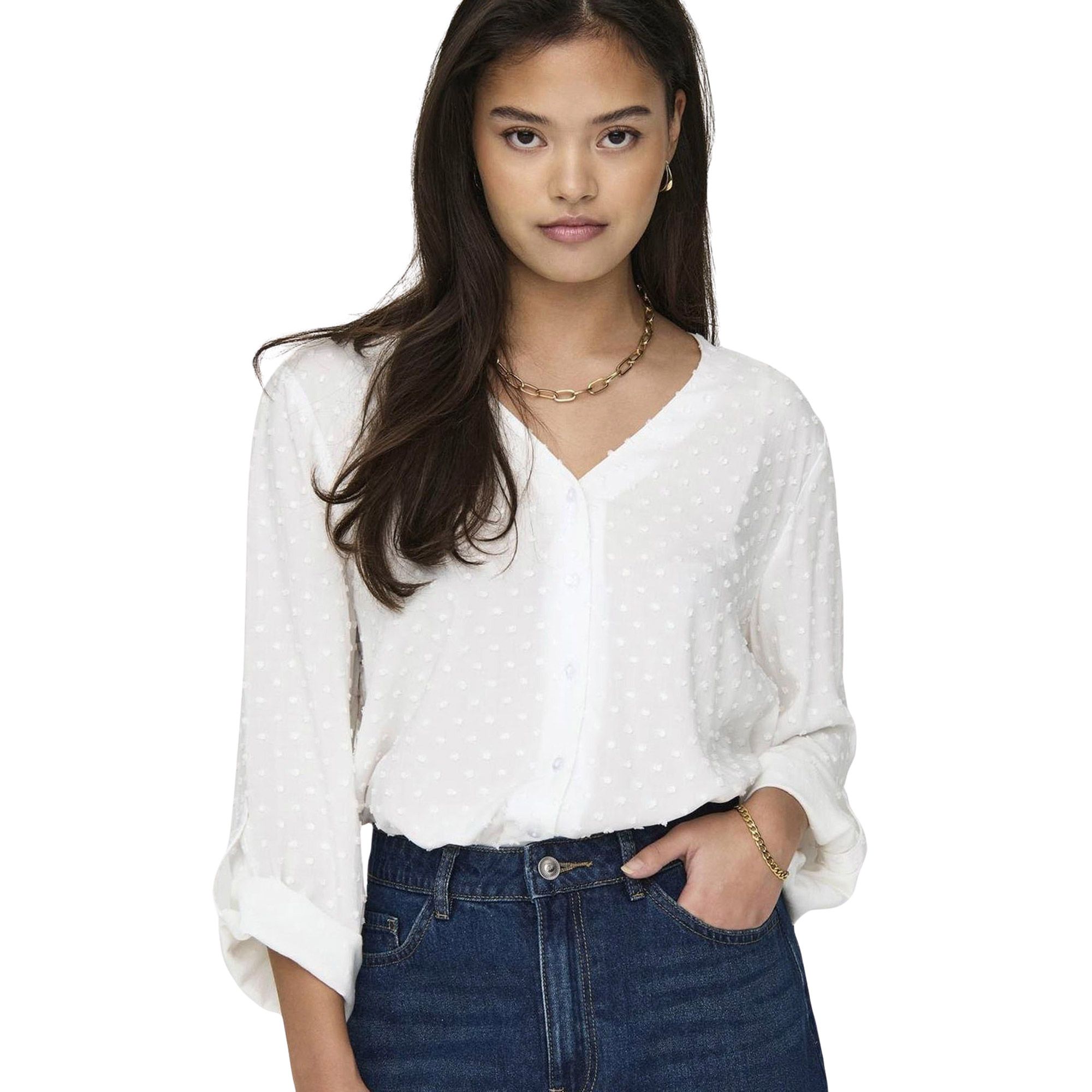 JDY Diana Life 7/8 Dobby Blouse Dames