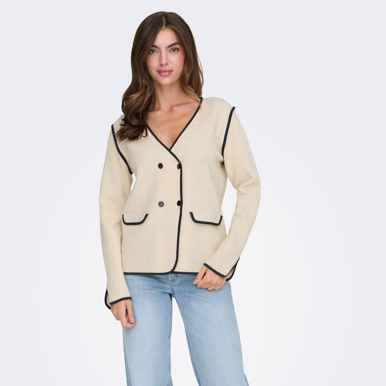 JDY Prime Life Contrast Knit Blazer Dames