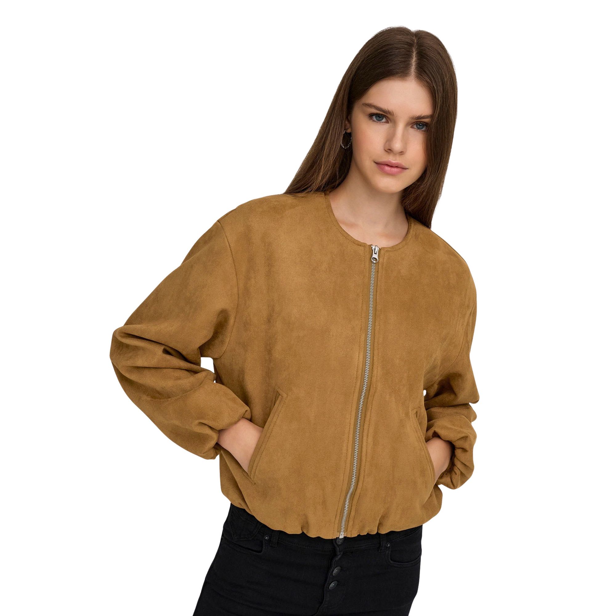 JDY Nia Faux Suède Balloon Jacke Damen