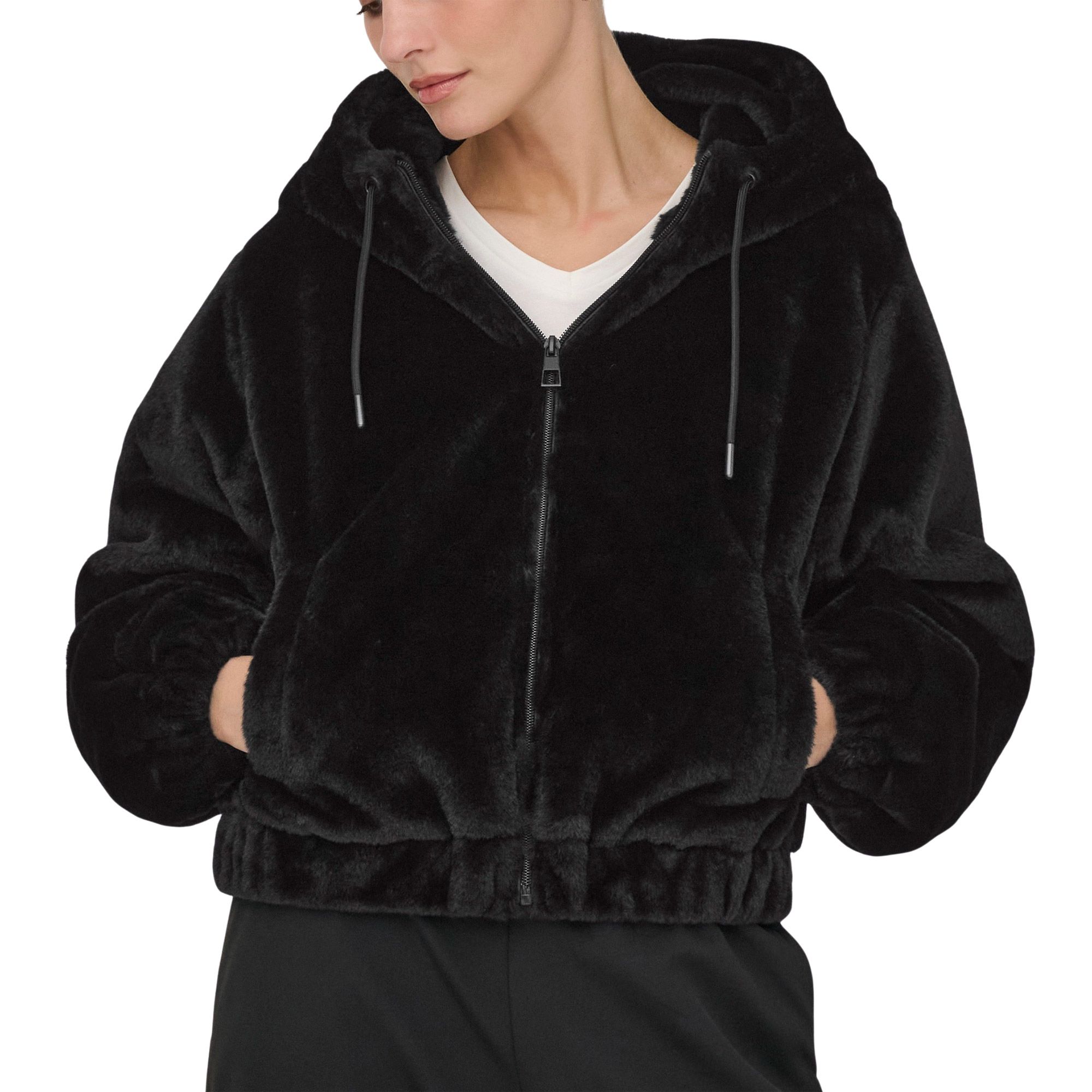 JDY Ola Faux Fur Hood Jacket Women | Plutosport