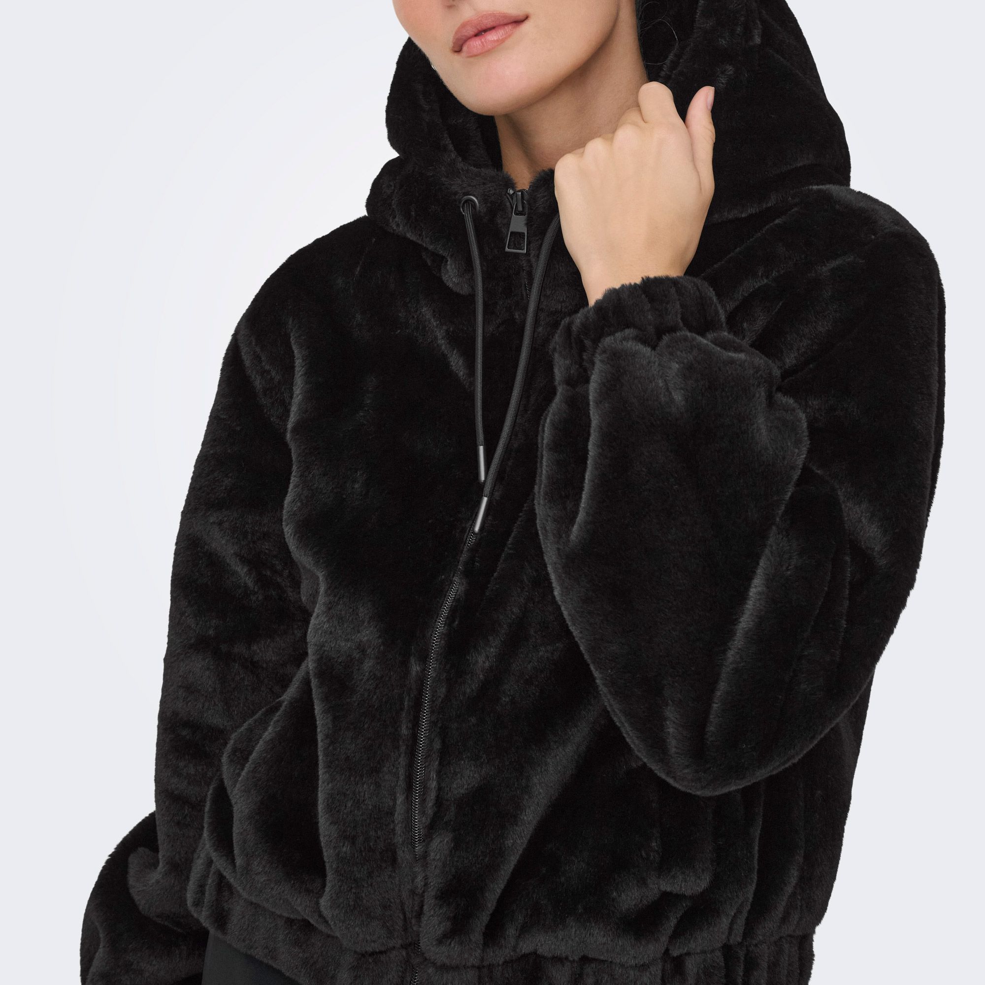 JDY Ola Faux Fur Hood Jacket Women | Plutosport