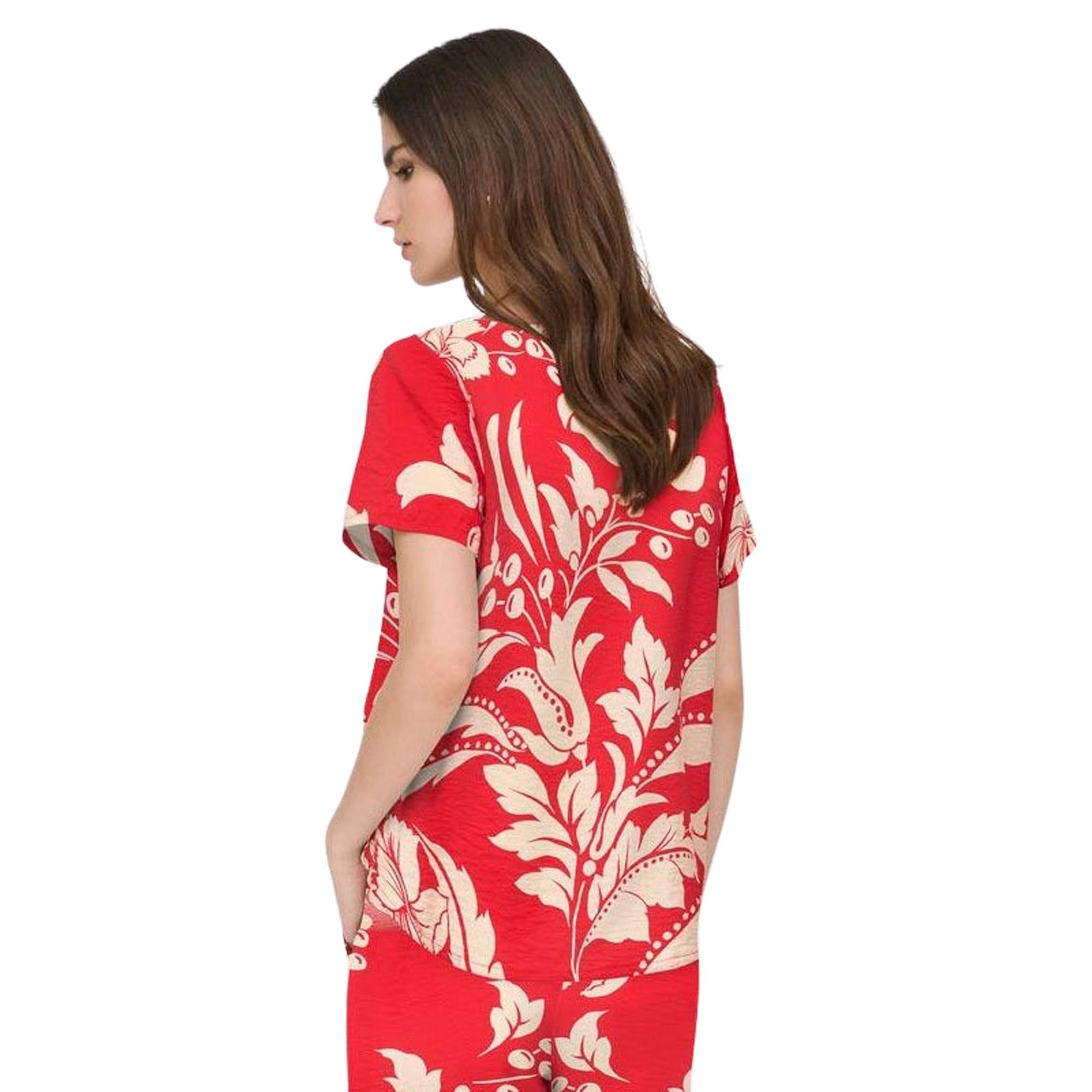 JDY Troya Life Crew Woven T-shirt Dames