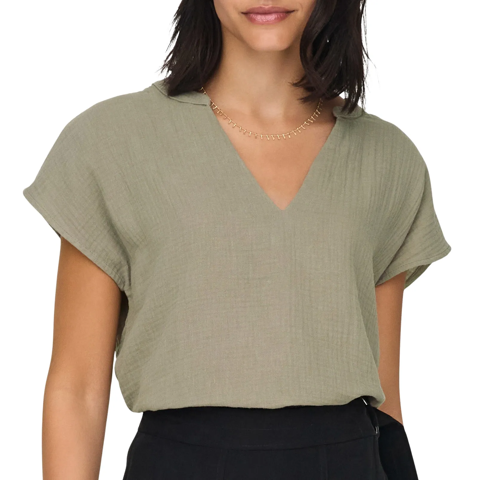 JDY Theis Lion Life SS Woven Top Dames