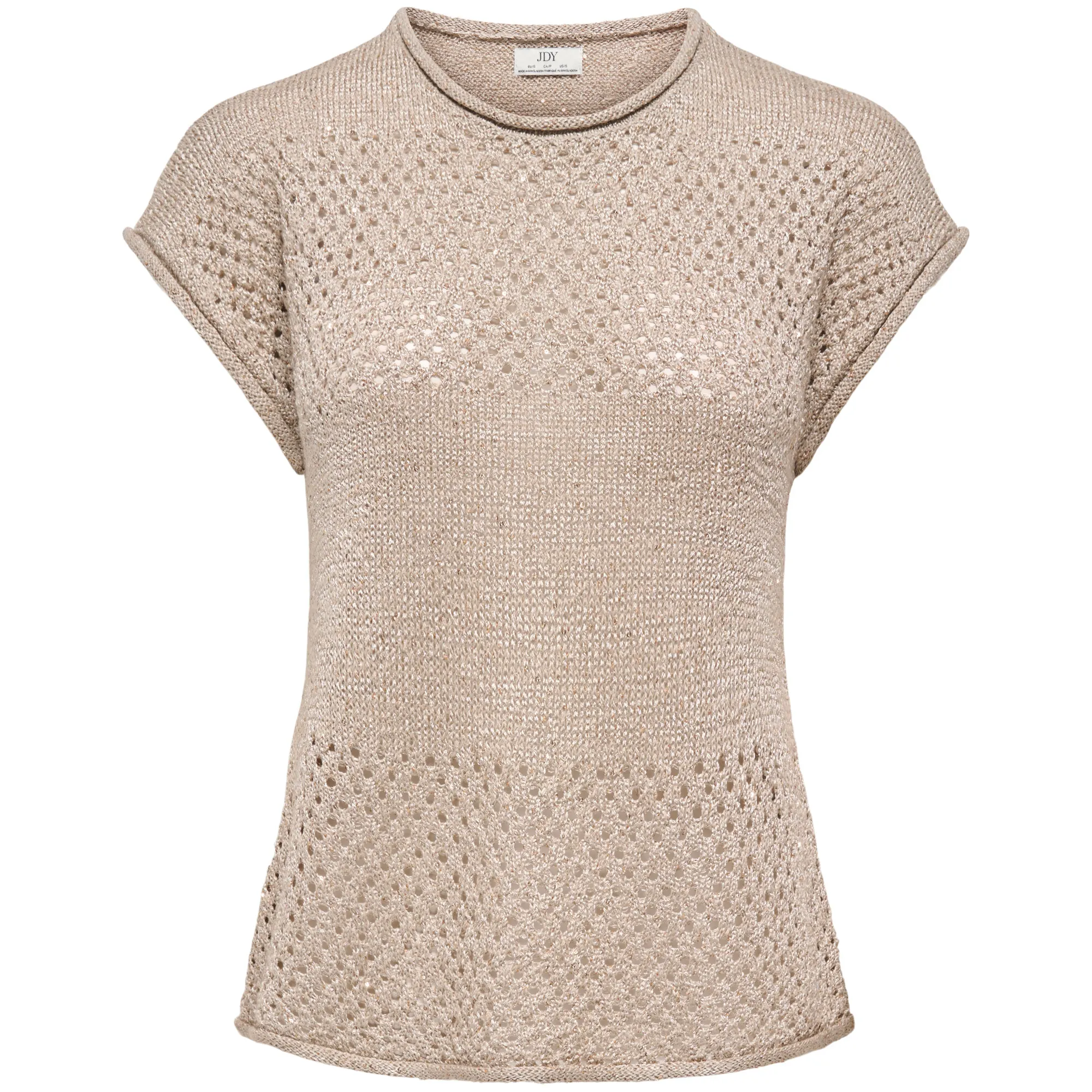 JDY Mia SS Sequin Knitted Shirt Dames