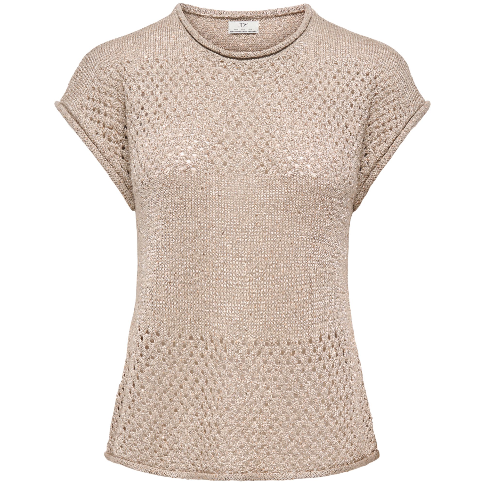 JDY Mia SS Sequin Knitted Shirt Dames