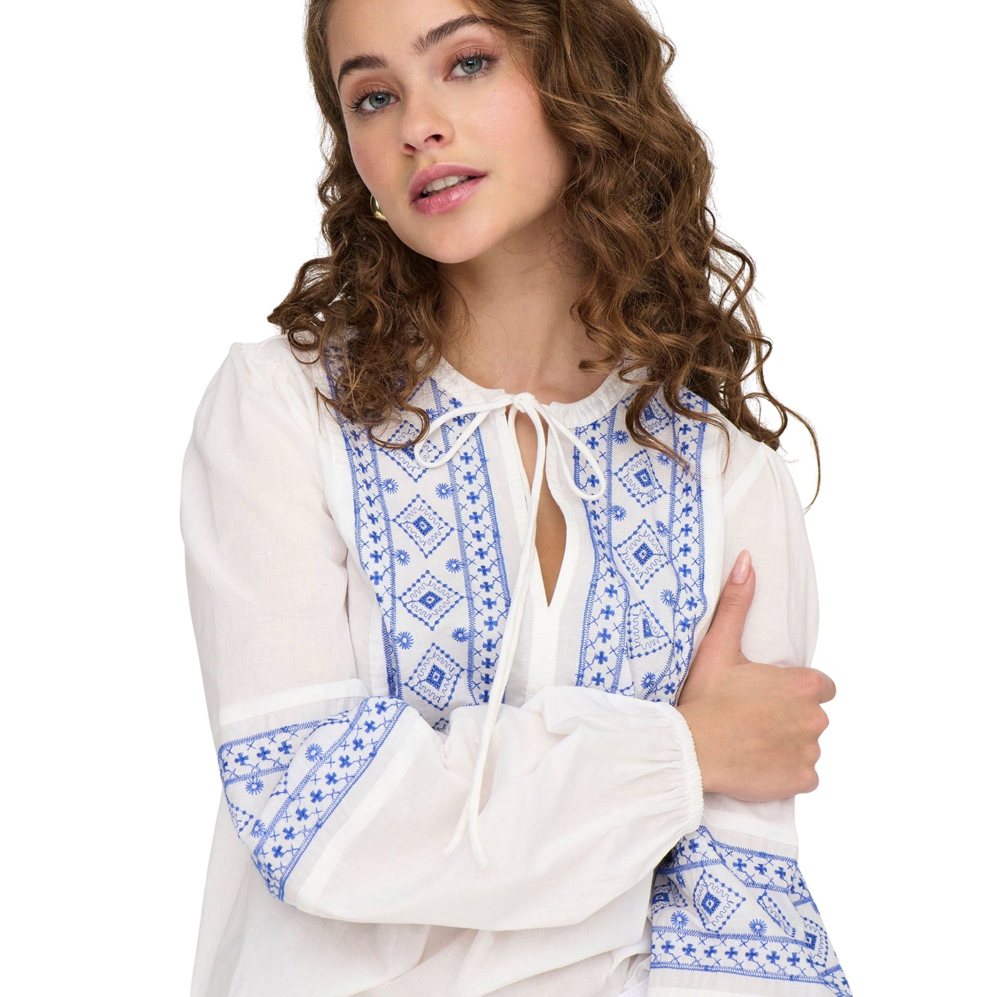 JDY Lulu Embroidery LS Shirt Dames