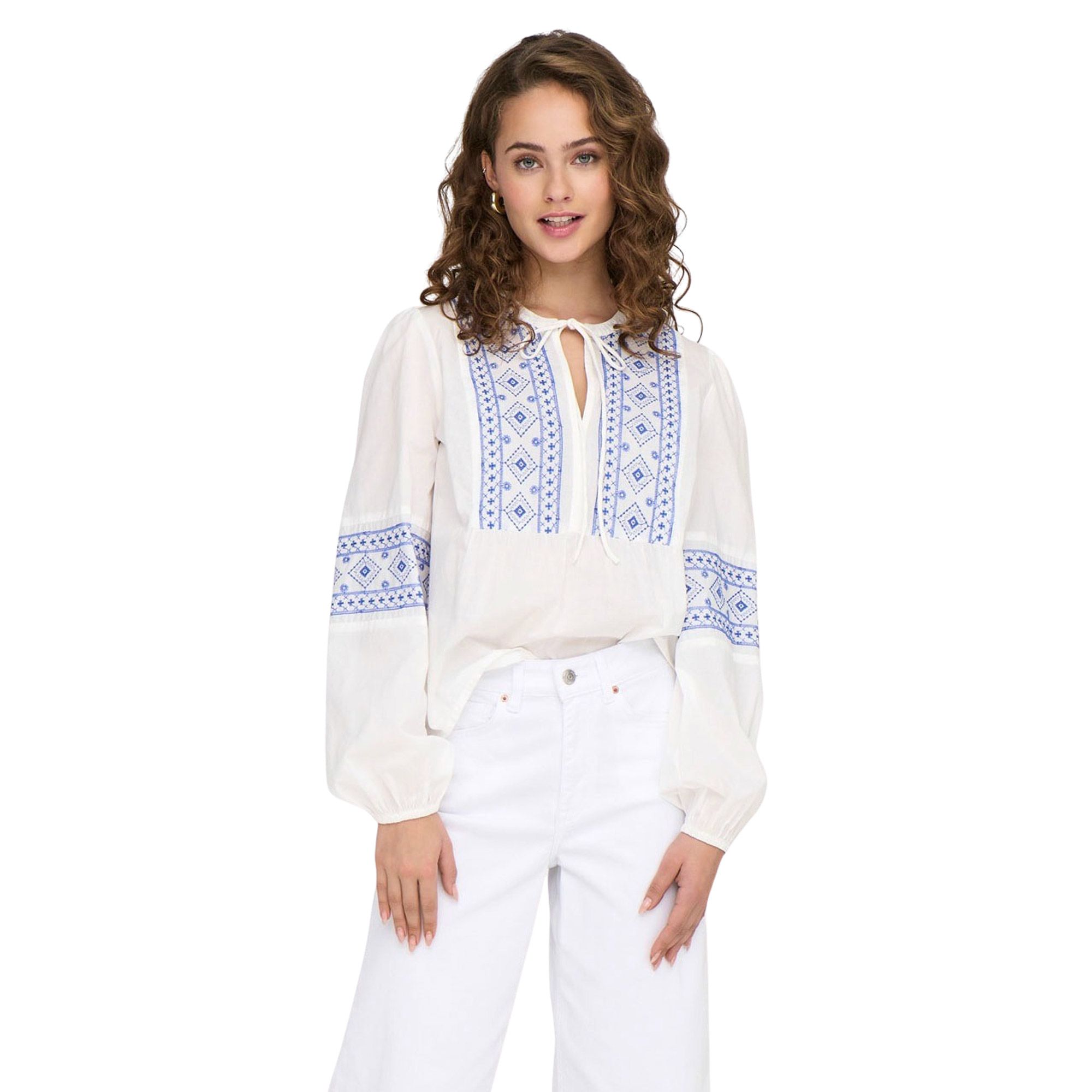 JDY Lulu Embroidery LS Shirt Dames