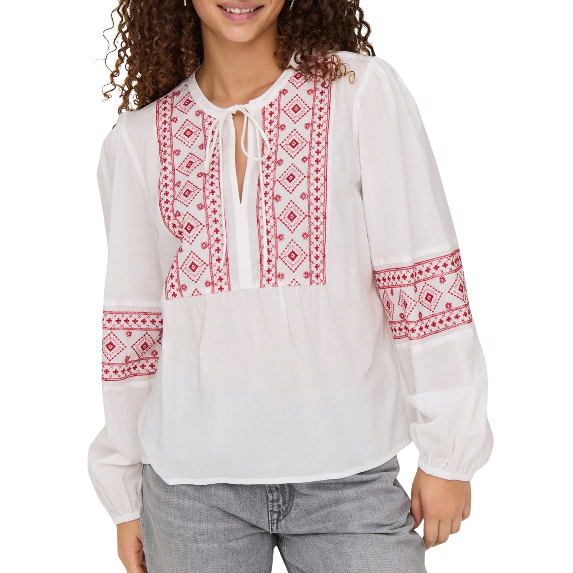 JDY Lulu Embroidery LS Shirt Dames