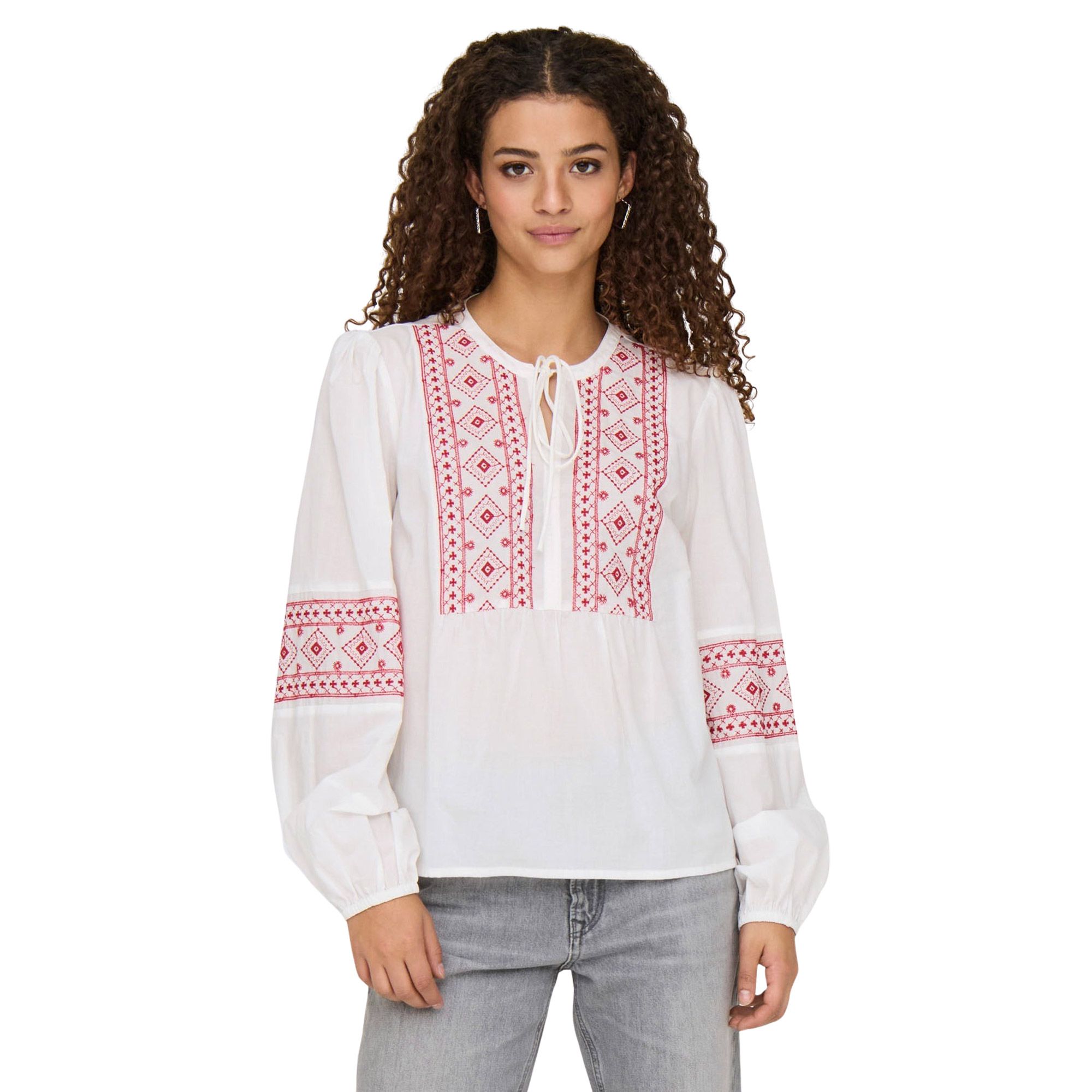 JDY Lulu Embroidery LS Shirt Dames