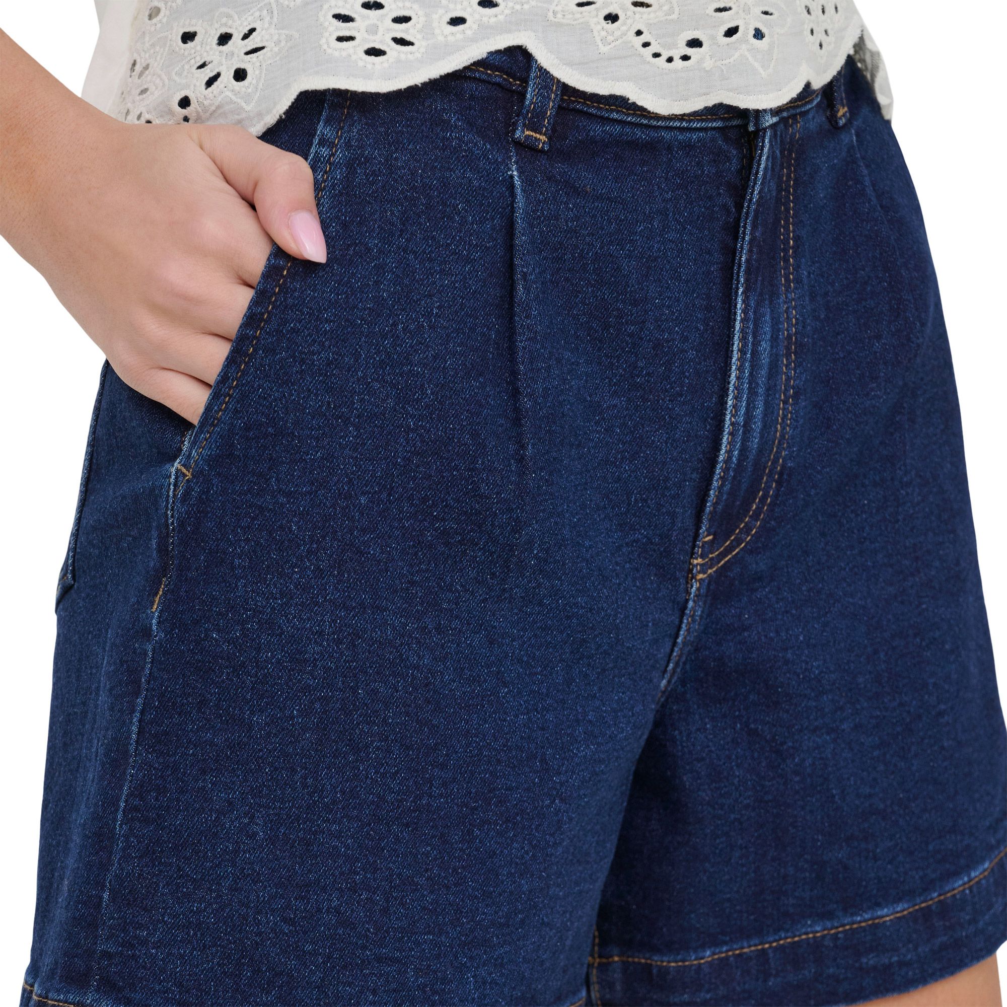 JDY Valerie HW Wide Denim Short Dames