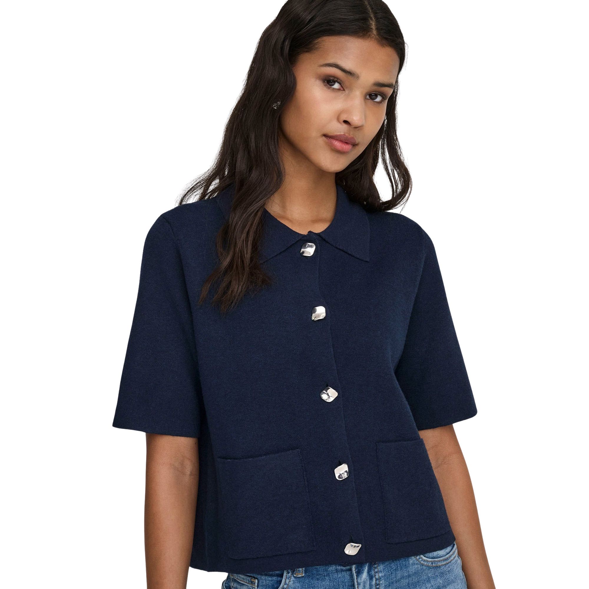 JDY Prime Life 2/4 Collard Knit Cardigan Vest Dames