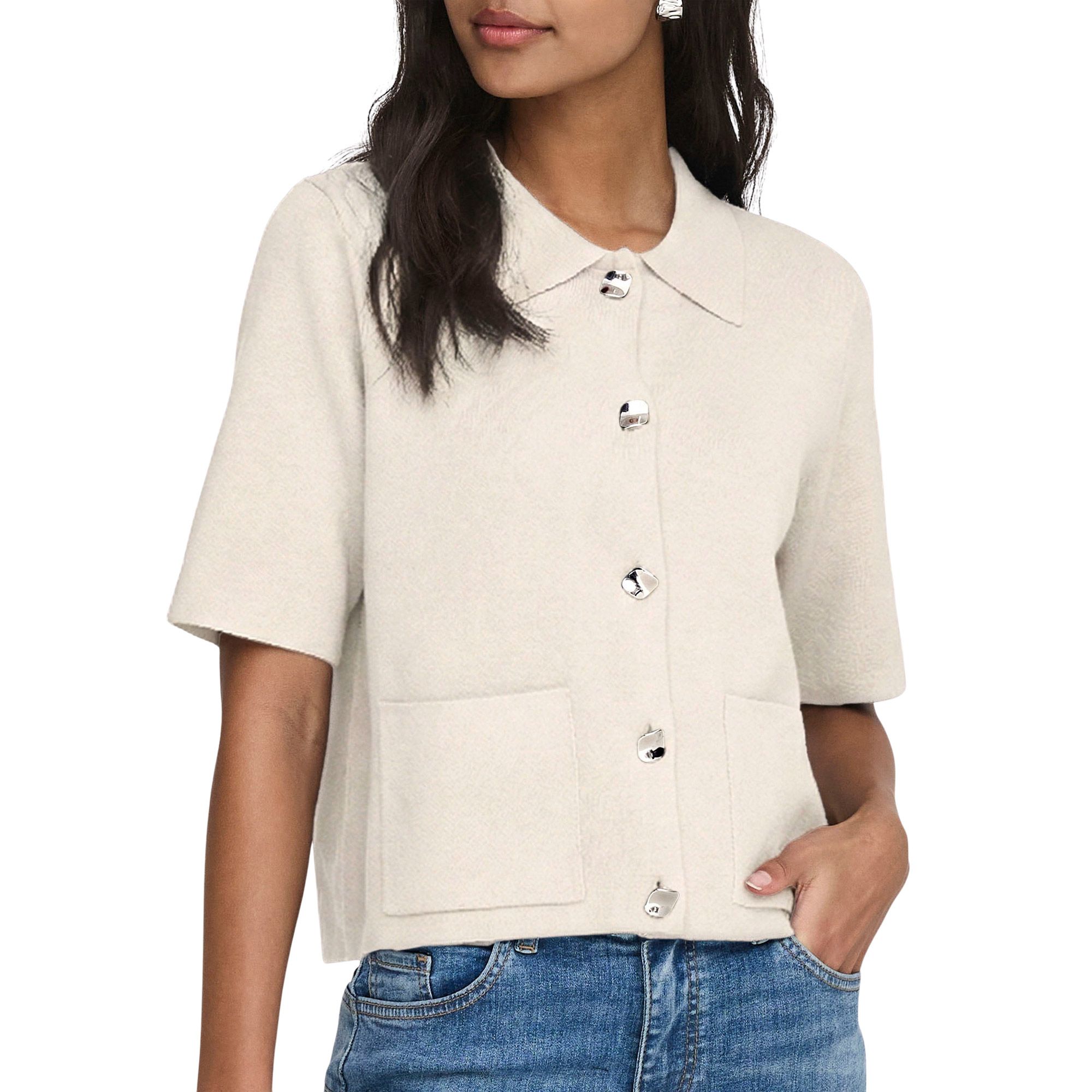 JDY Prime Life 2/4 Collard Knit Cardigan Vest Dames
