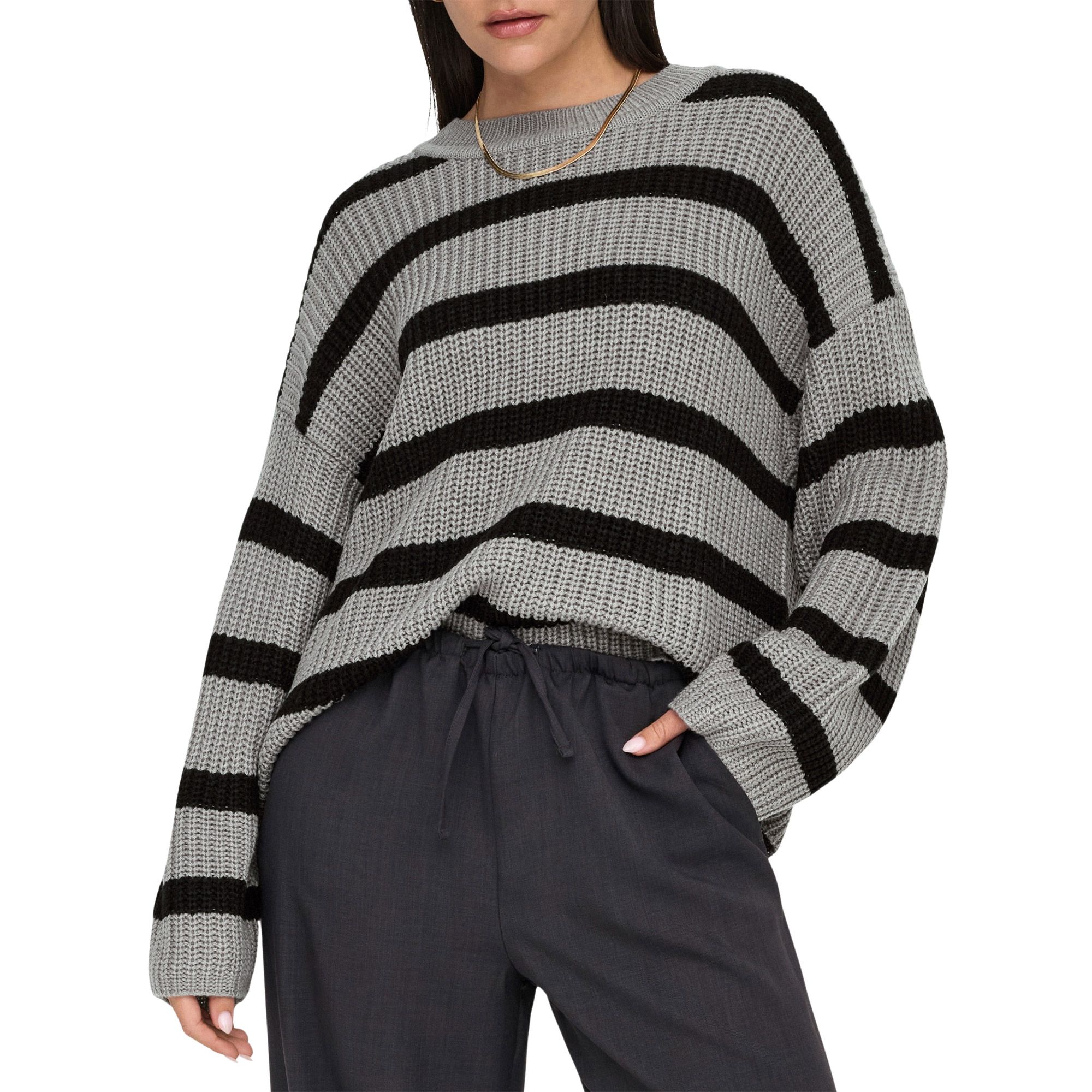 JDY JUSTY NOOS - Strickpullover - scarab/eggnog/dunkelgrün