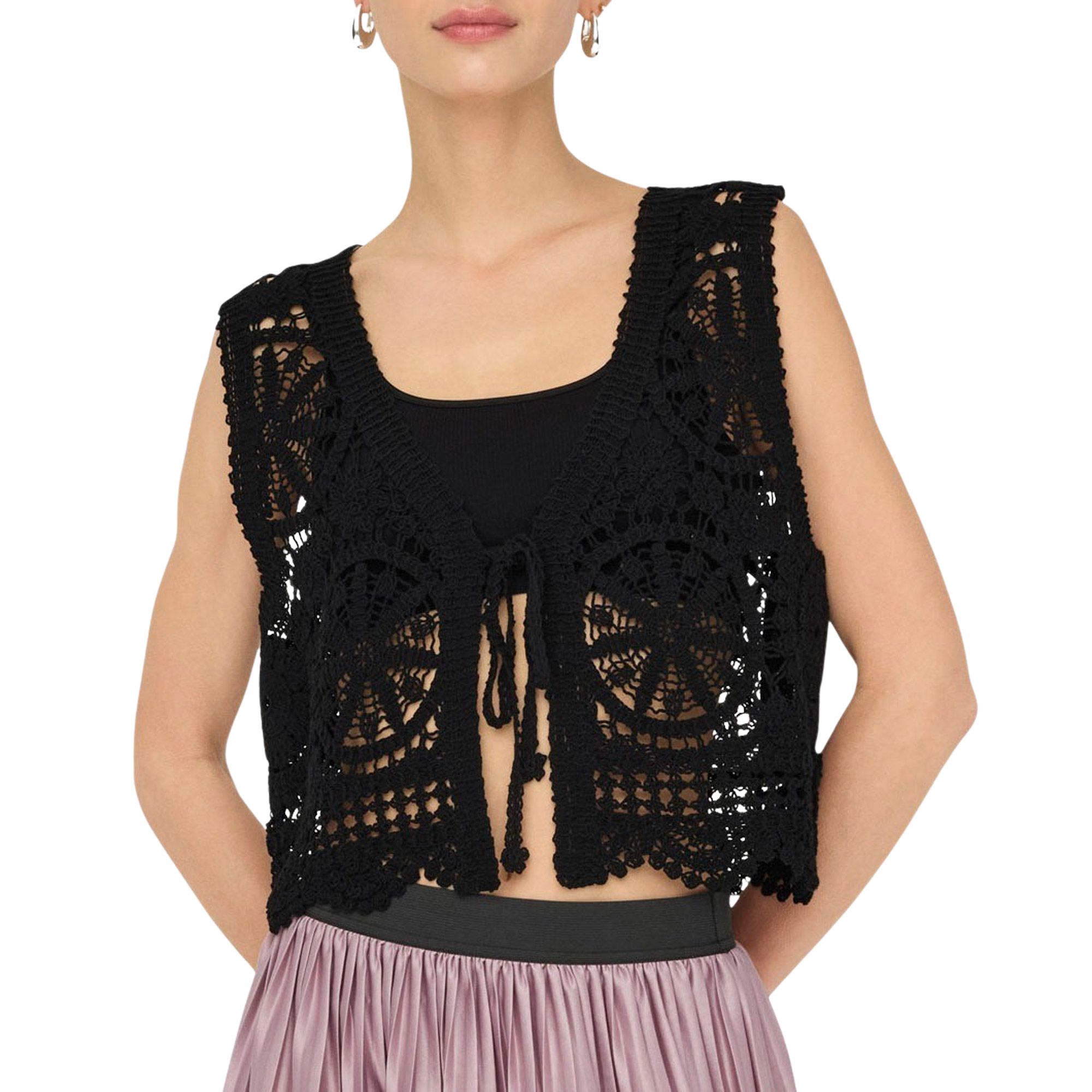 JDY Vic V-Neck Tie Knit Vest Dames