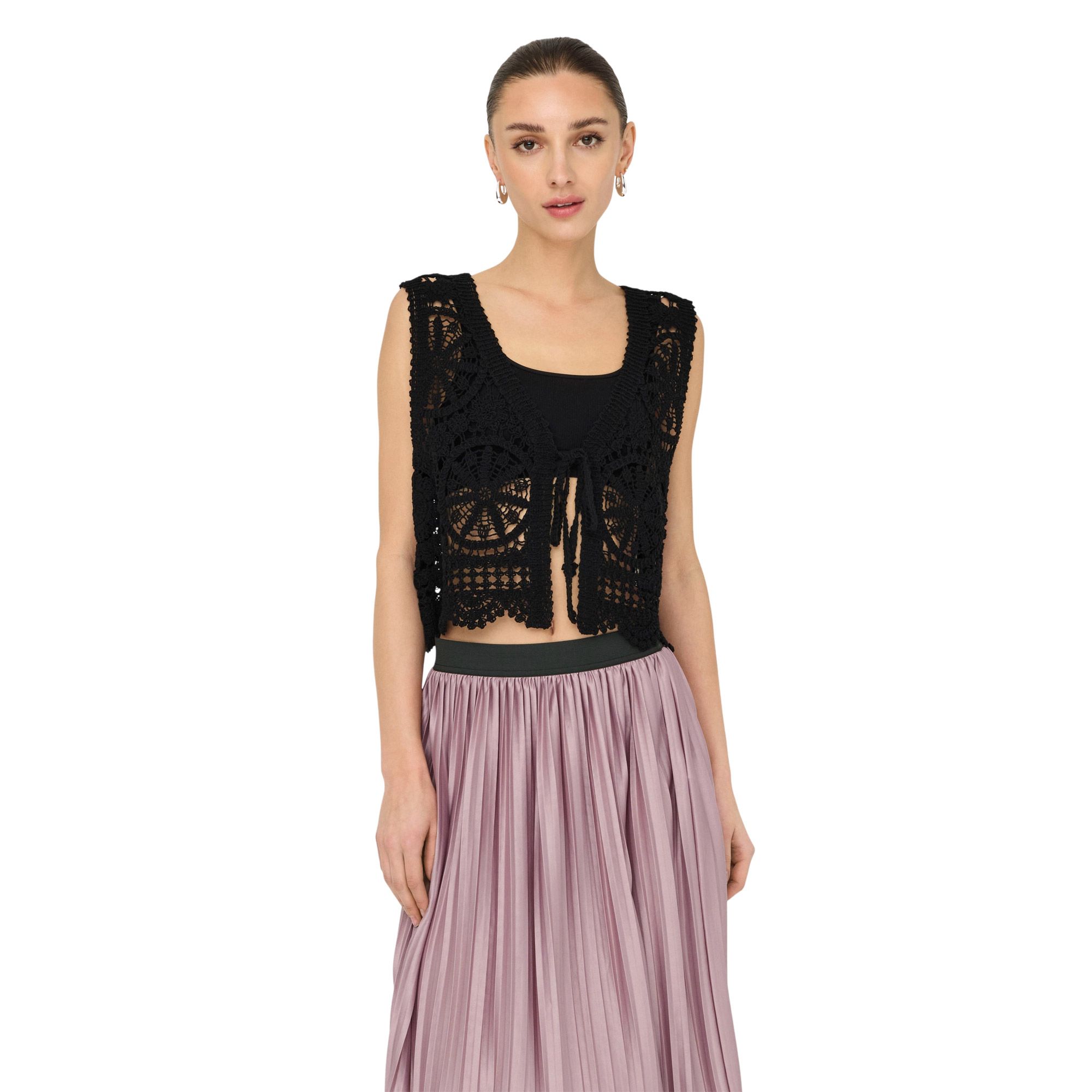 JDY Vic V-Neck Tie Knit Vest Dames