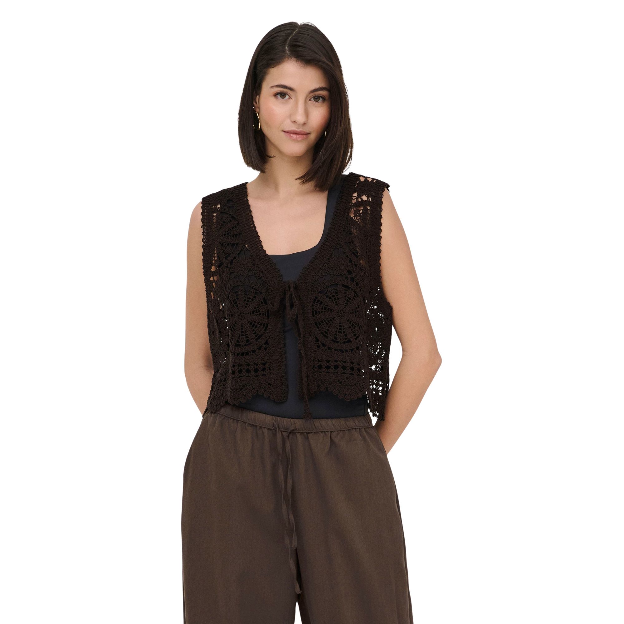 JDY Vic V-Neck Tie Knit Vest Dames