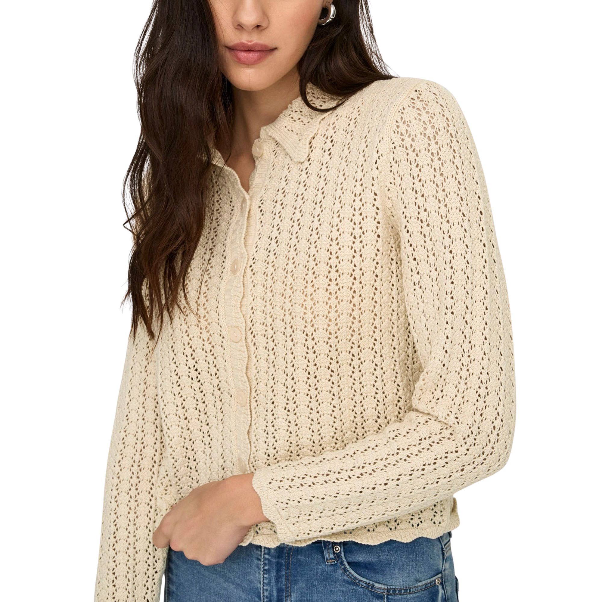JDY Camil Collar Knit Cardigan Vest Dames