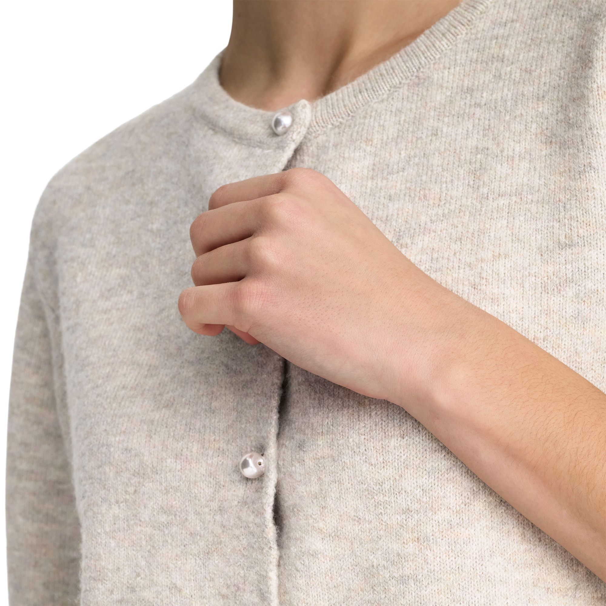JDY Rue Life 2/4 Pearl Knit Cardigan Vest Dames