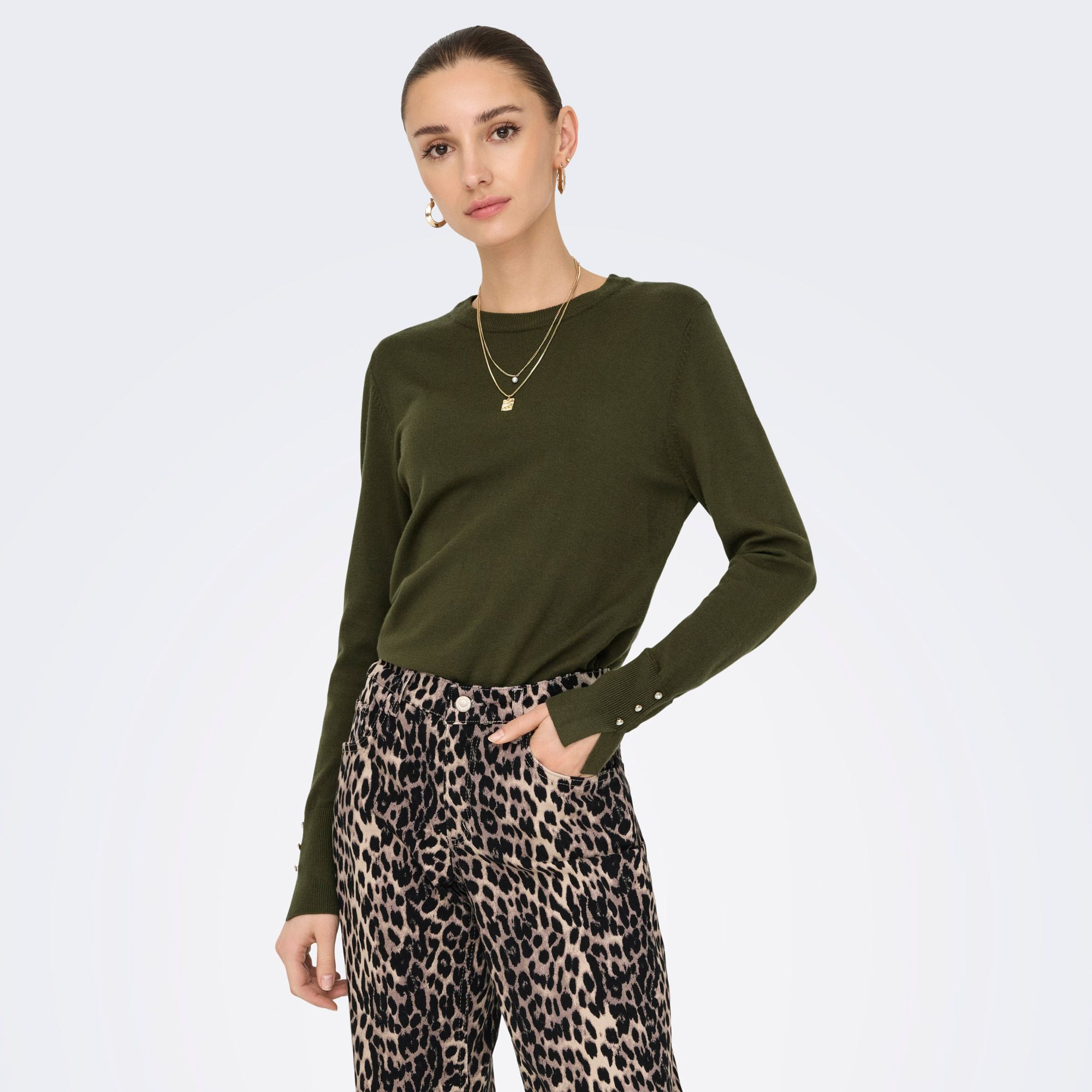 JDY Malou Sur Button Pull Tricoté Femme