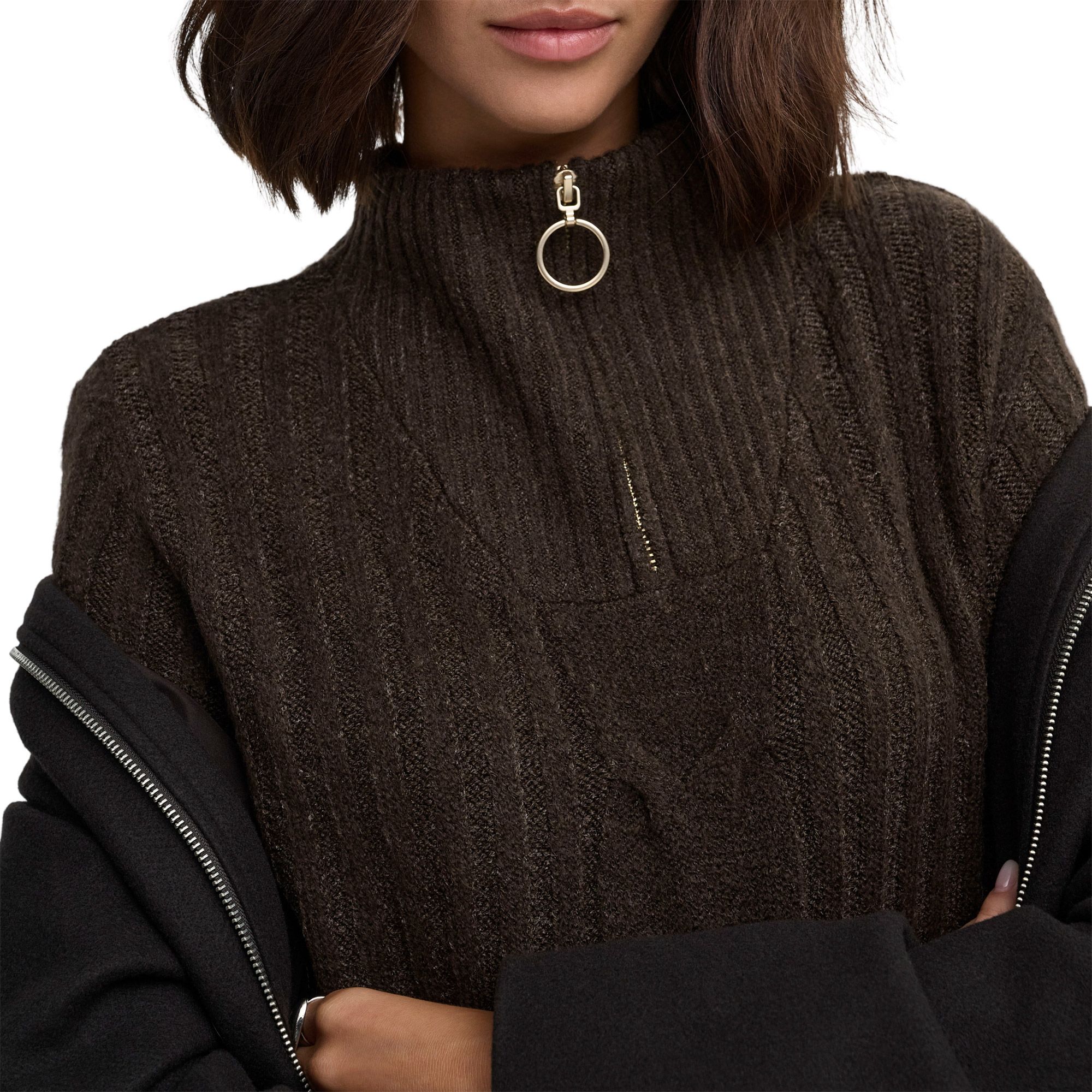 Pull JDY Andrea Zip Cable Femmes