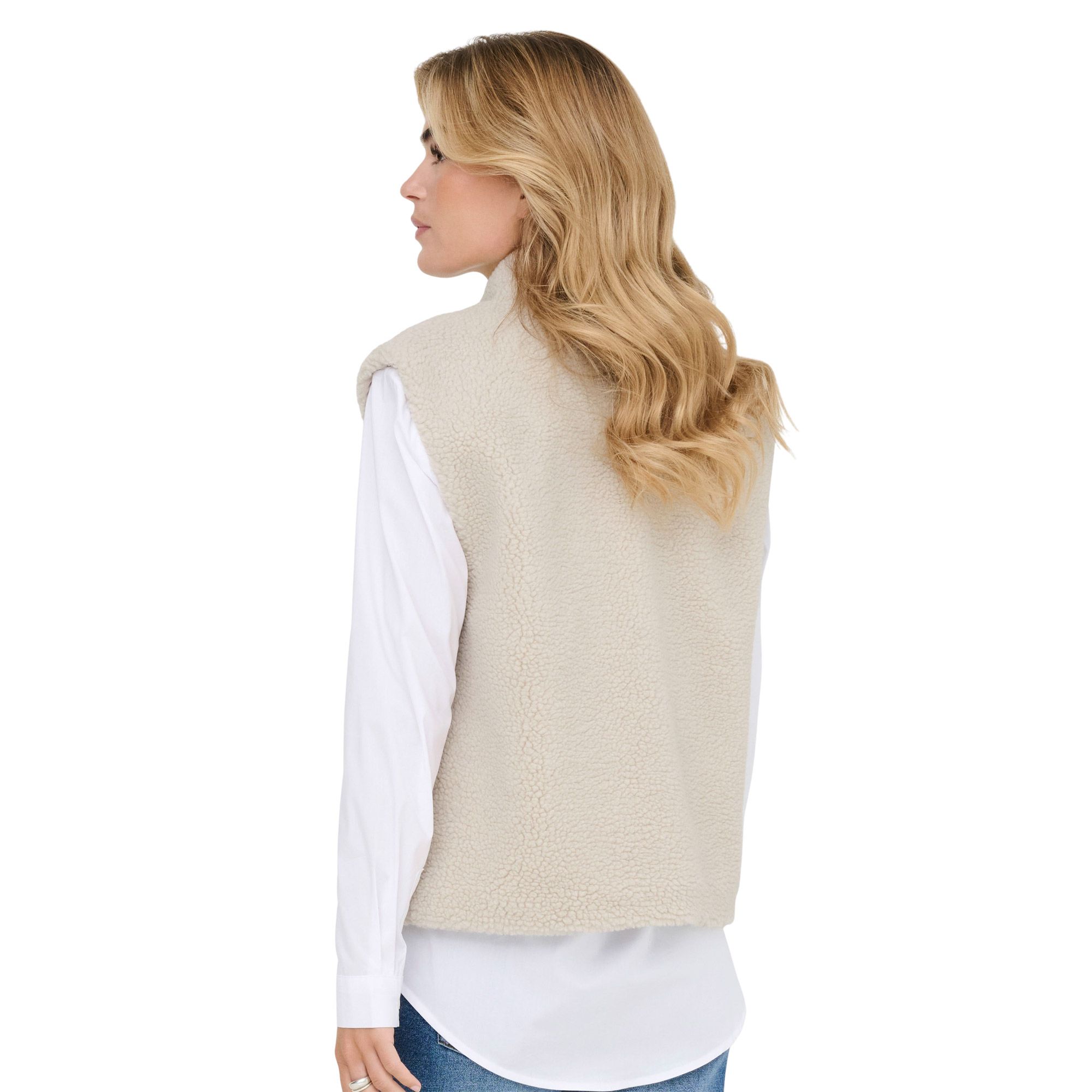 JDY Birdy Life Teddy Open Vest Dames