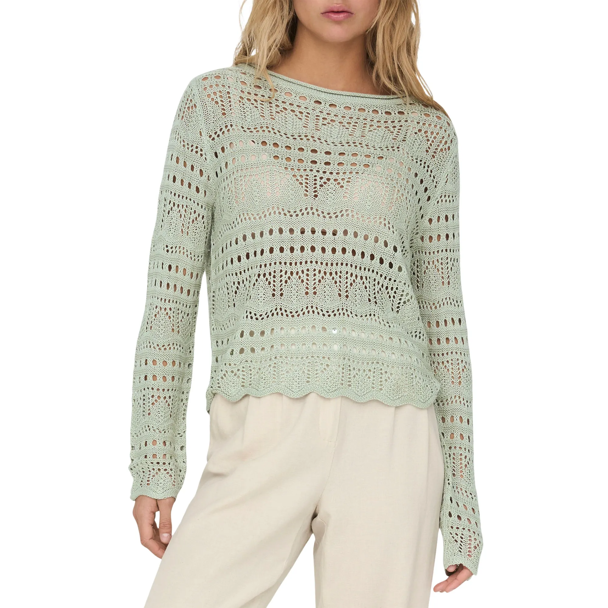 JDY Sun Lay Boatneck Knit Pullover Damen