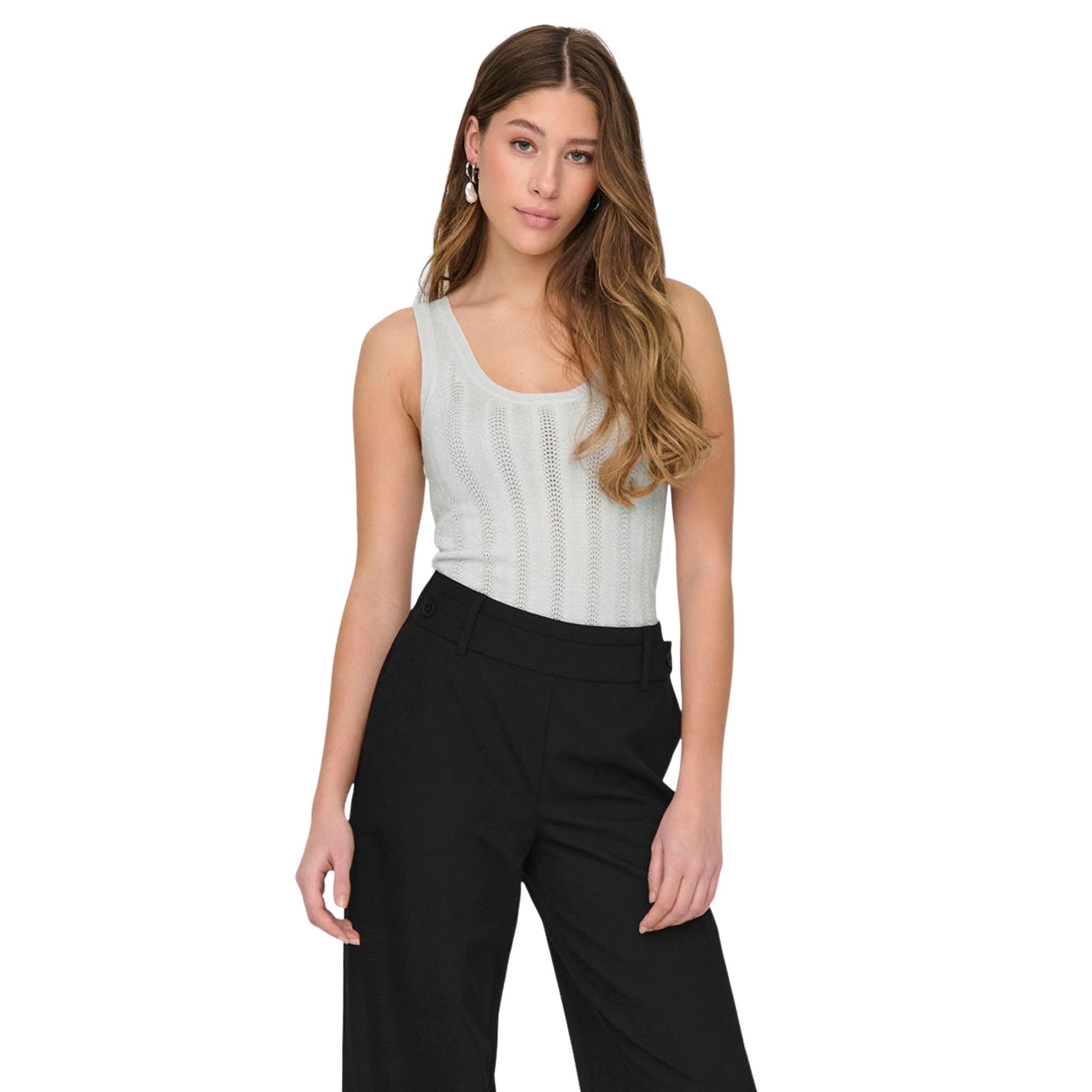 JDY Beauty SL Glitter Structured Knit Tanktop Dames