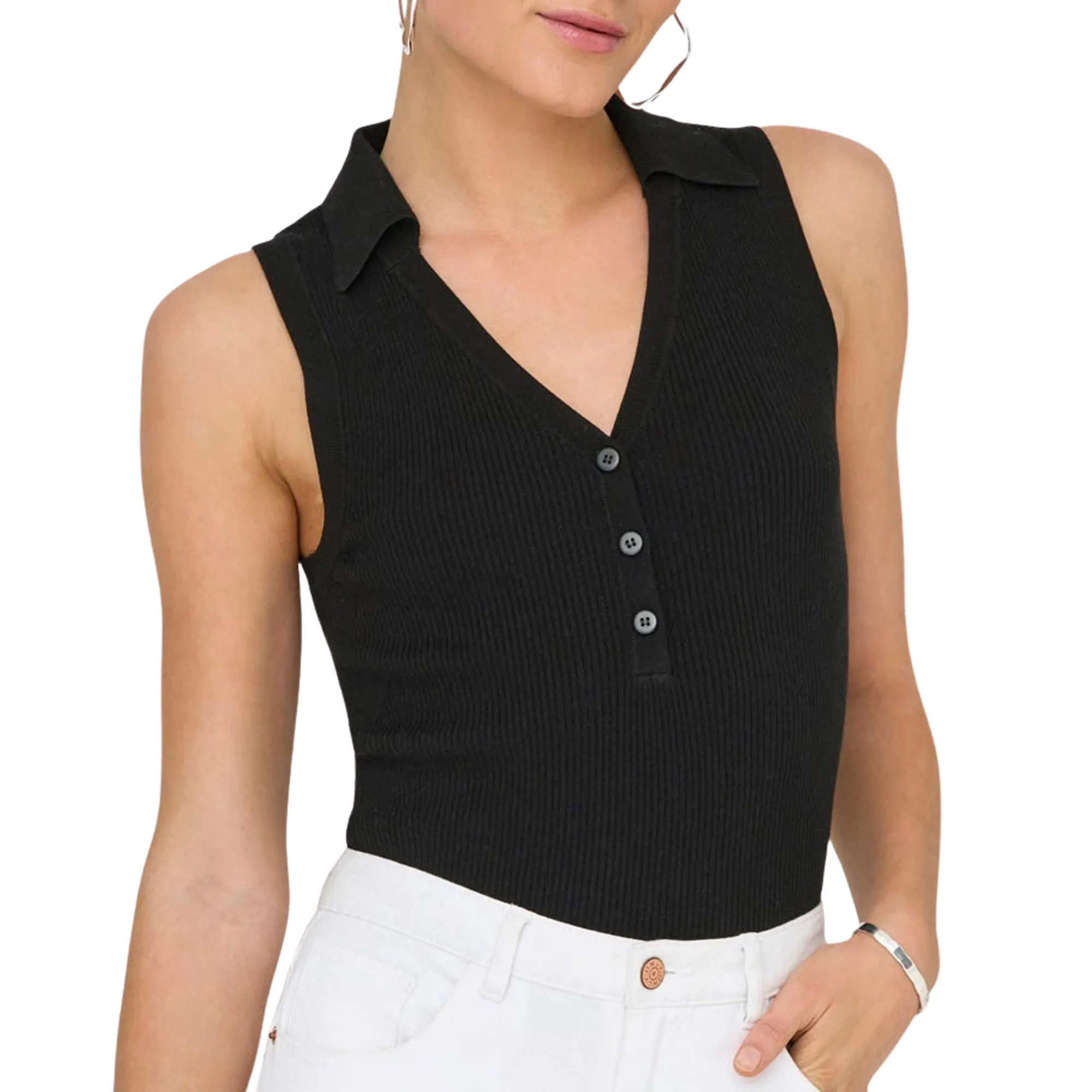 JDY Nanna SL Collar Knit Tanktop Dames
