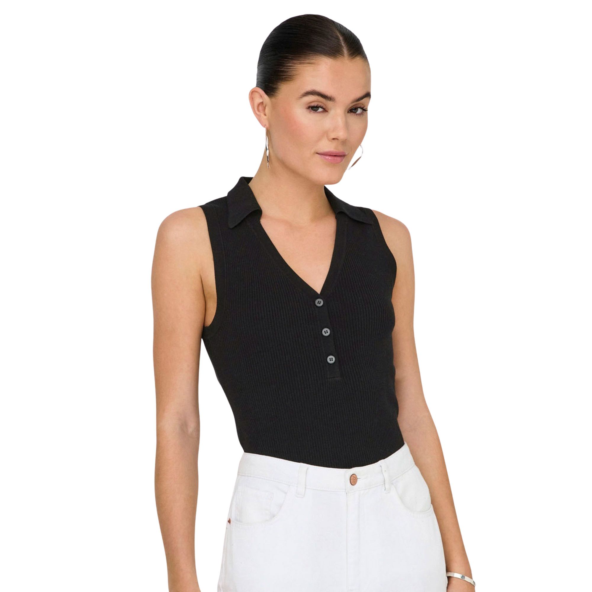JDY Nanna SL Collar Knit Tanktop Dames