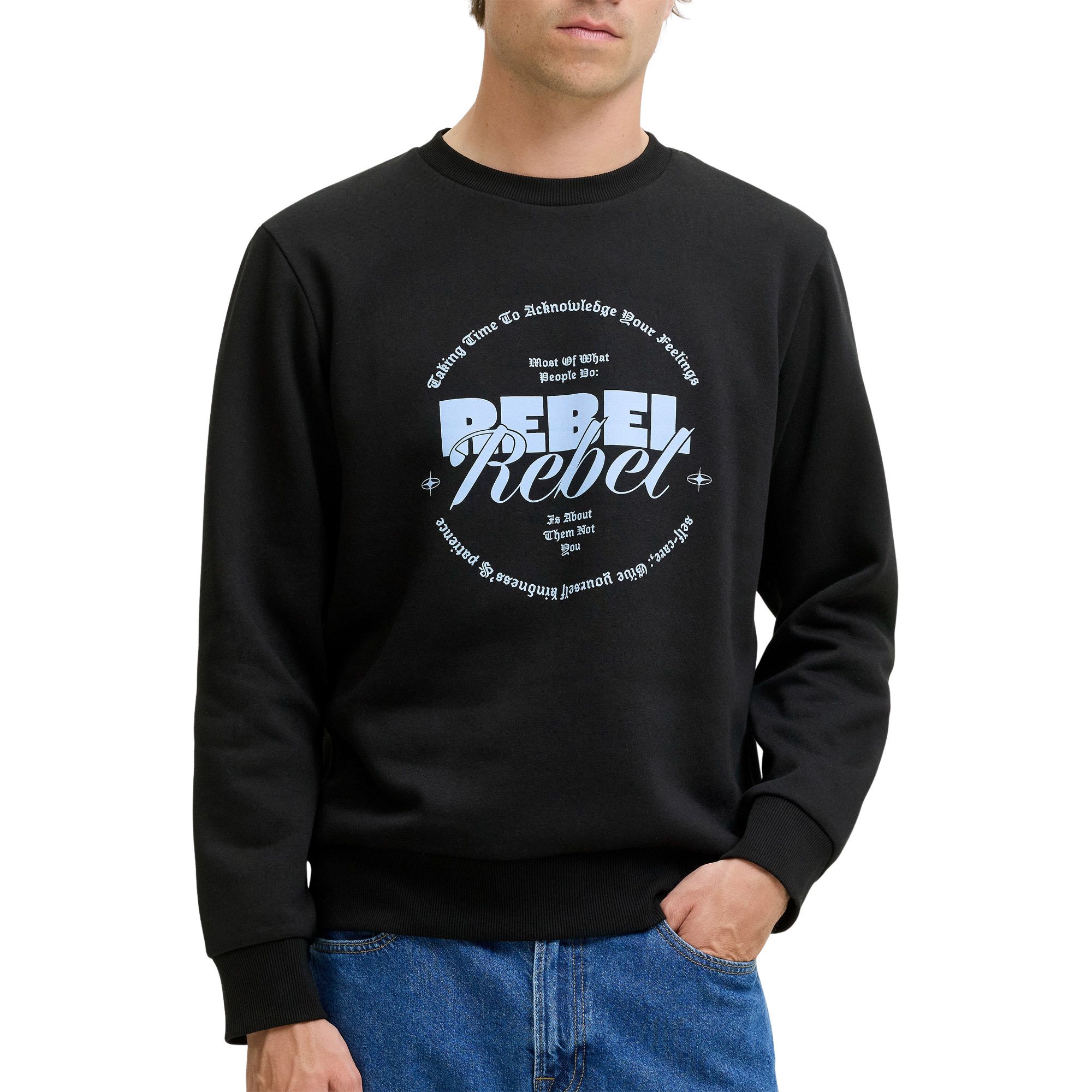 JJ Rebel Gray Crew Neck Sweater Heren