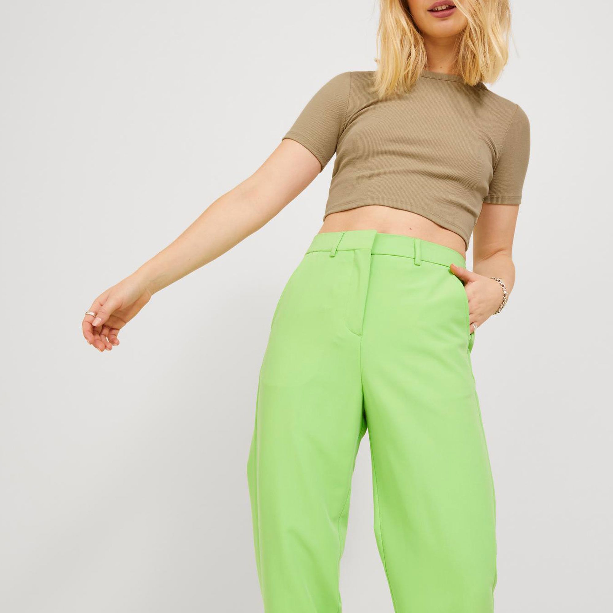 JJXX Florie Cropped Rib Shirt Dames