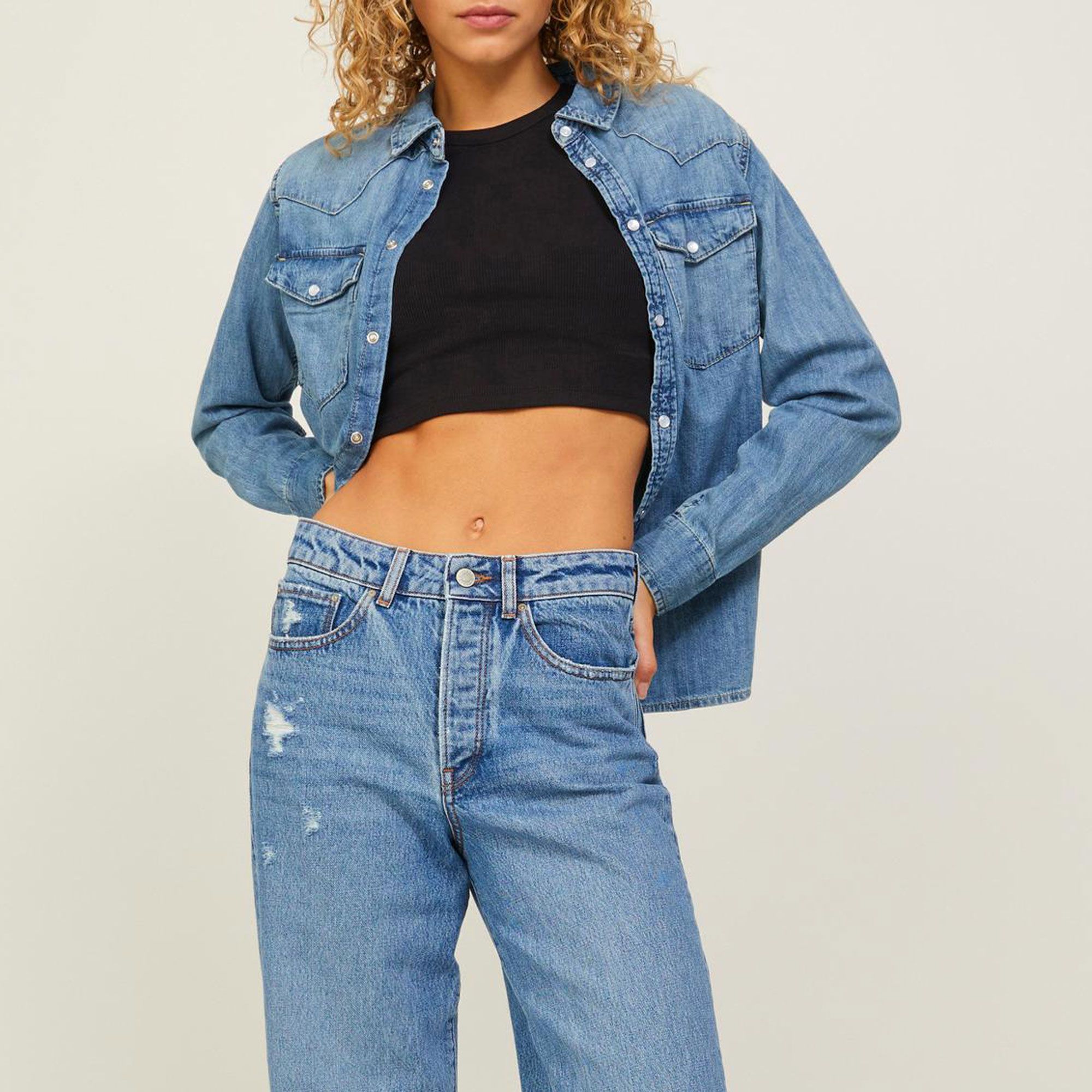 JJXX Florie Cropped Rib Shirt Dames