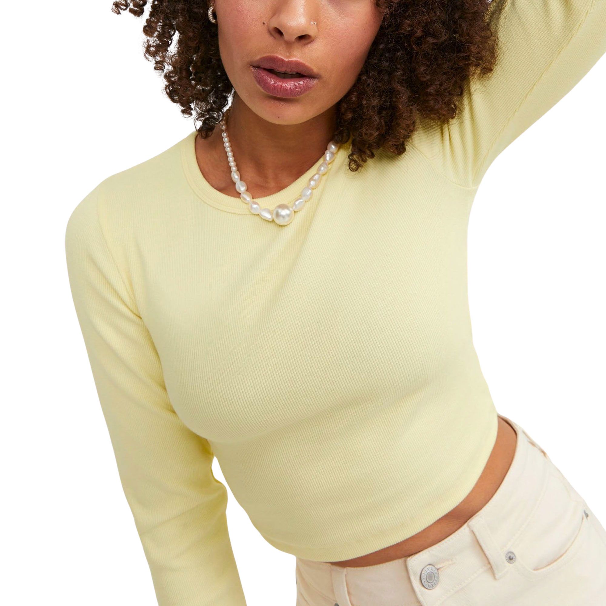 Manches longues JJXX Feline Cropped Rib Femmes