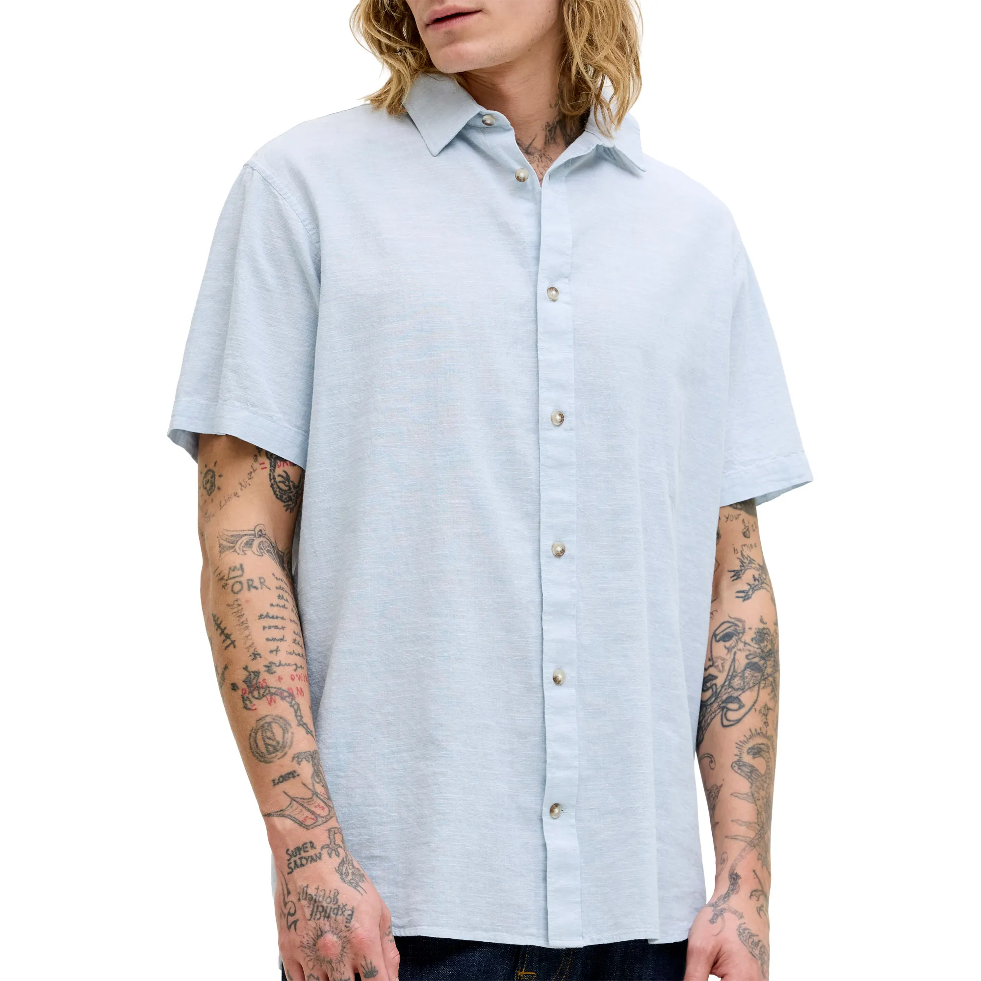 Jack &amp; Jones Summer Linen Blend SS Overhemd Heren