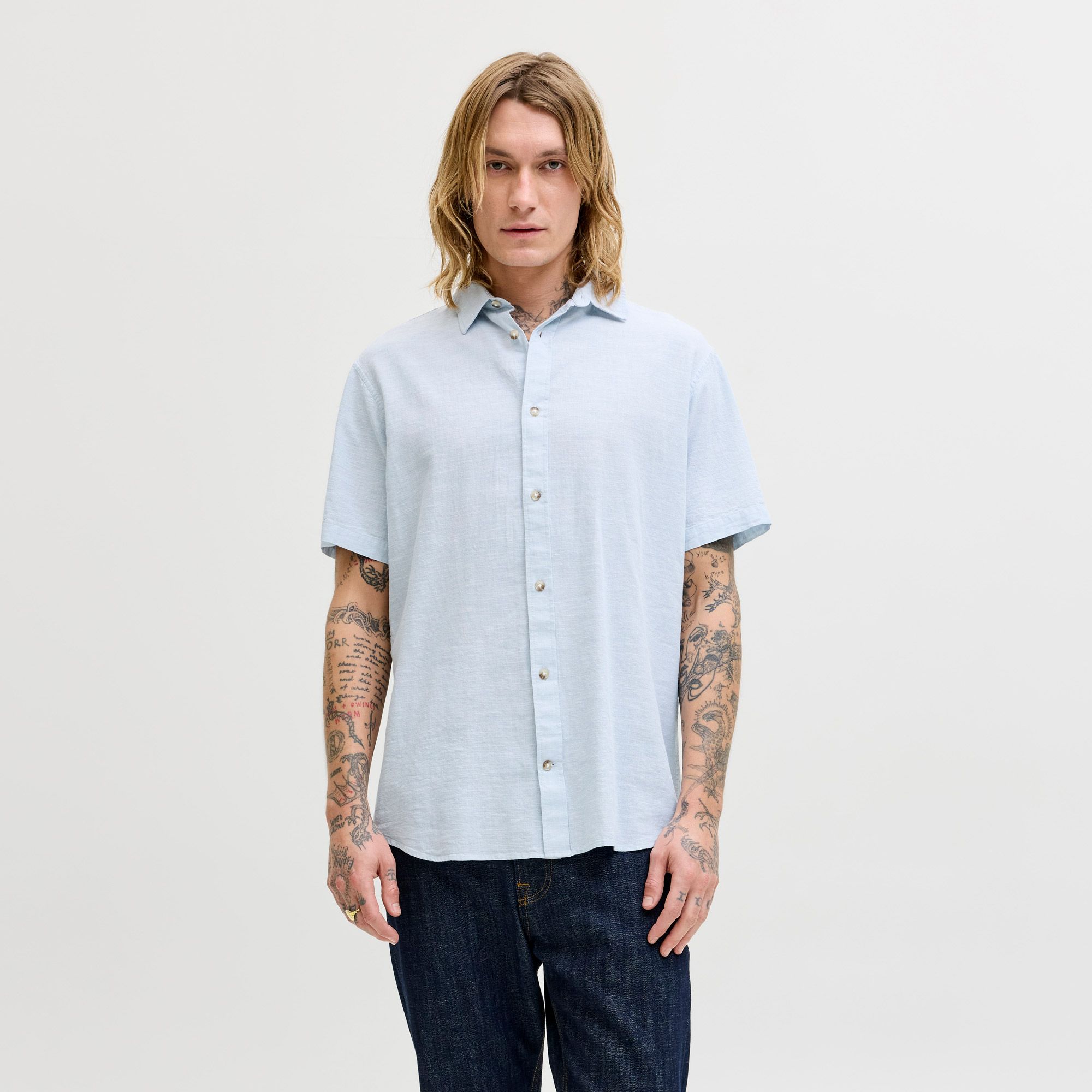 Jack & Jones Summer Linen Blend SS Overhemd Heren