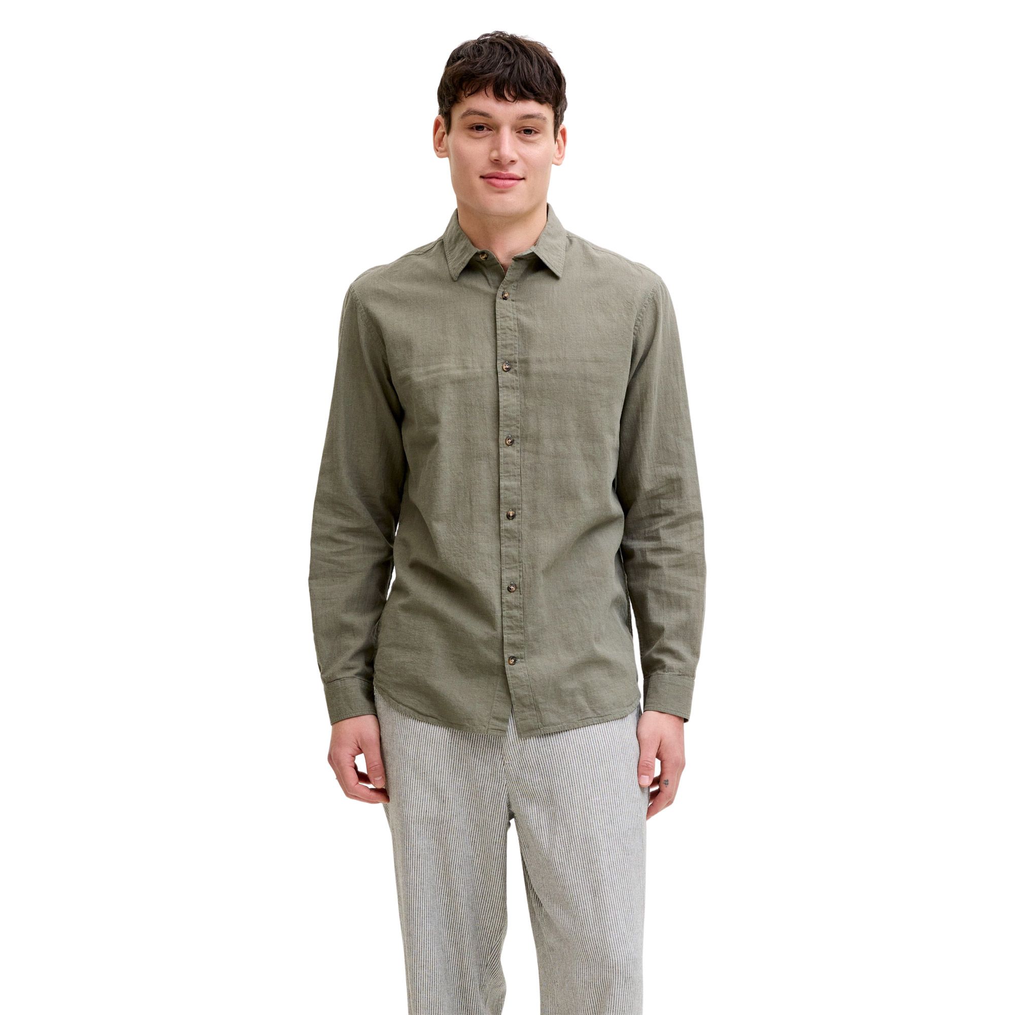 Jack & Jones Summer Linen Blend LS Hemd Herren