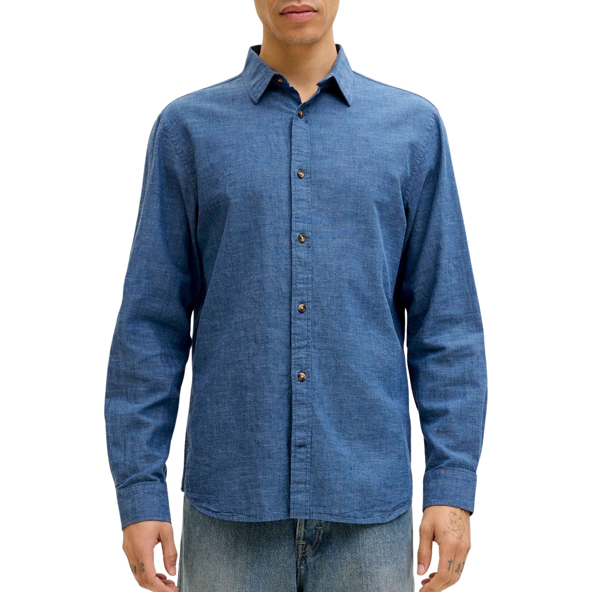 Jack &amp; Jones Summer Linen Blend LS Overhemd Heren