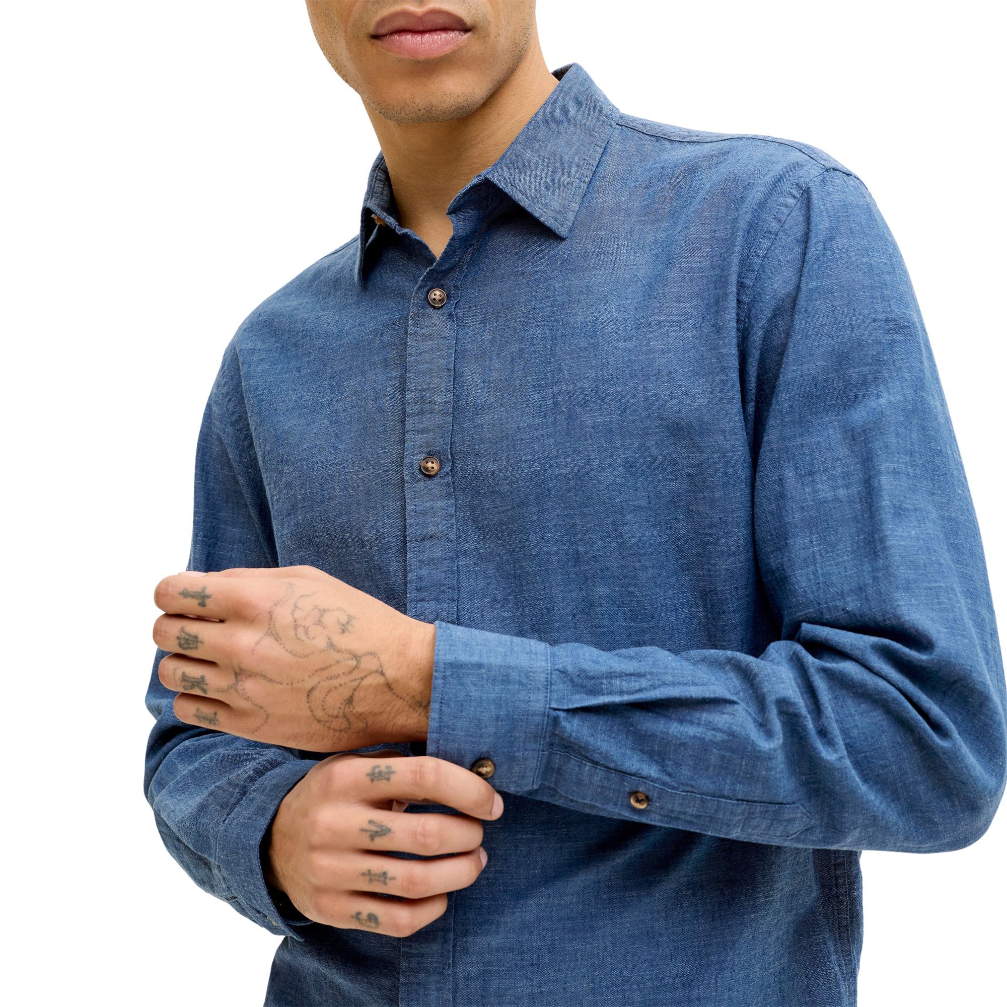 Jack & Jones Summer Linen Blend LS Overhemd Heren