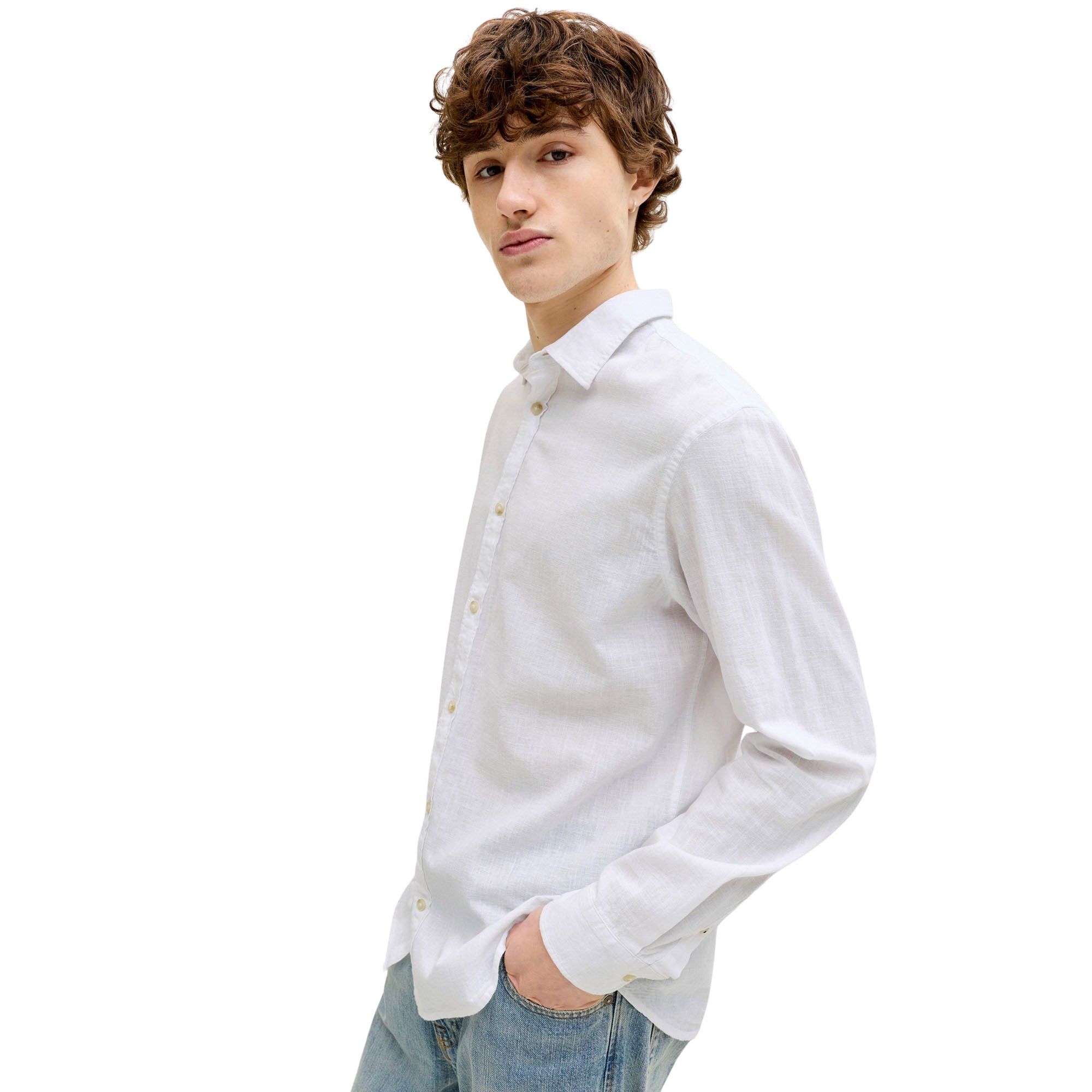 Jack & Jones Summer Linen Blend LS Overhemd Heren