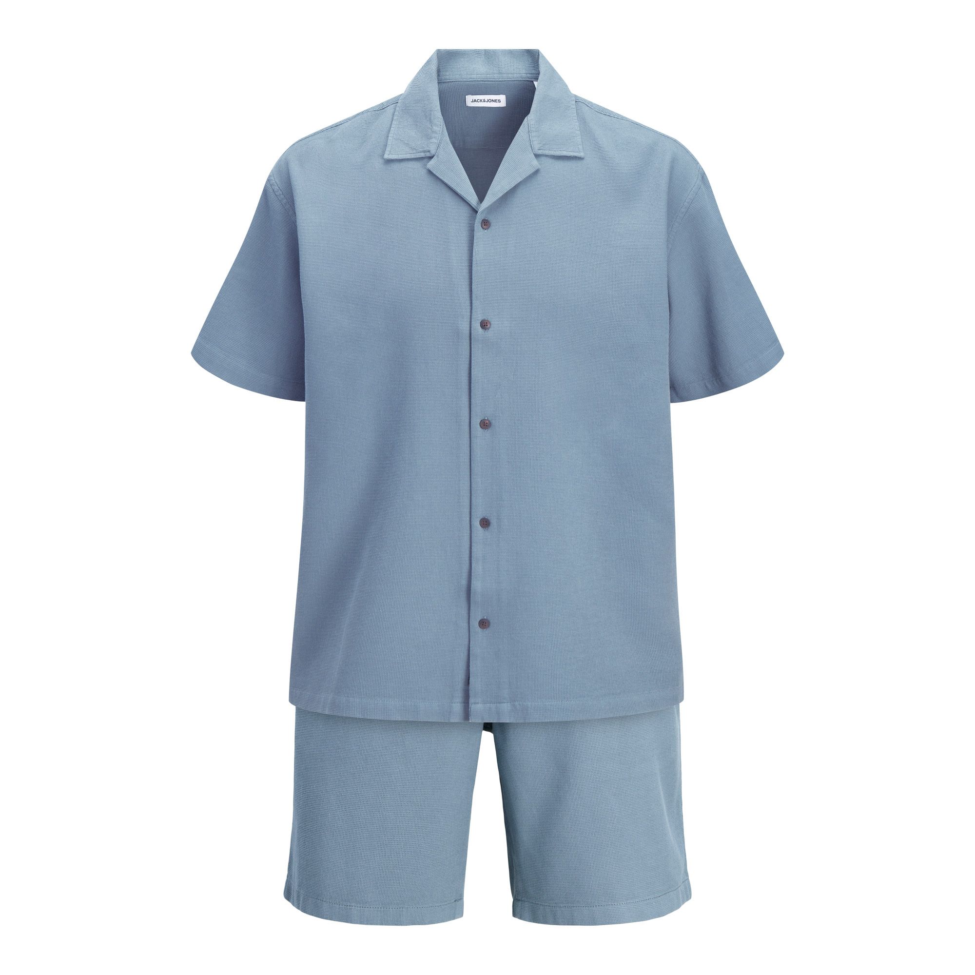 Jack & Jones Global Waffle Resort Overhemd en Short Set Heren (plussize)