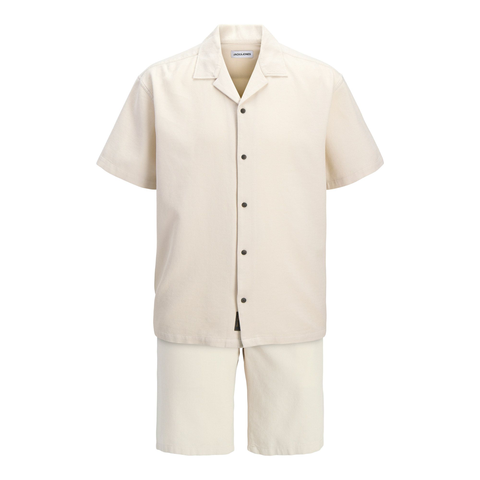 Chemise et Short Set Jack & Jones Global Waffle Resort Hommes (plussize)