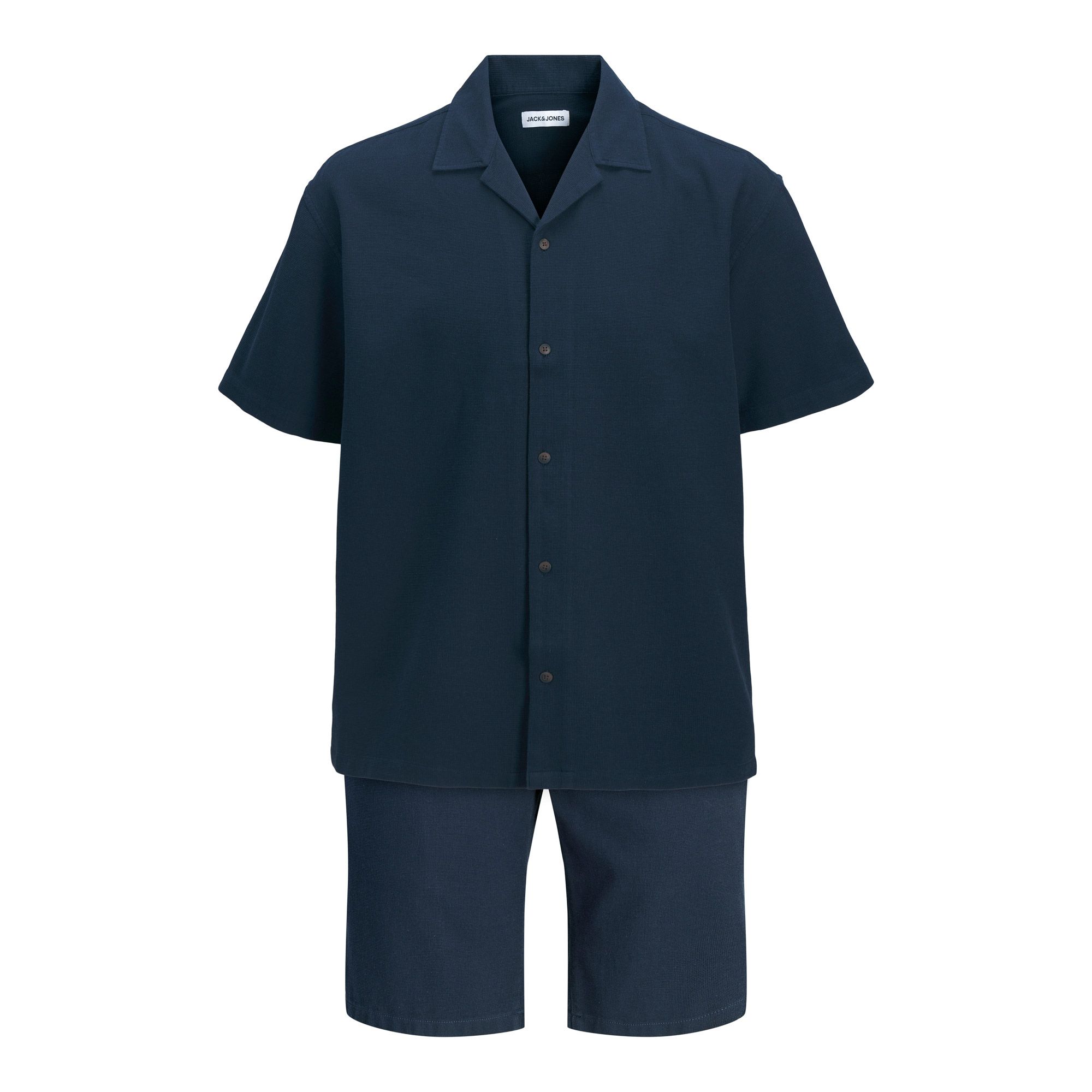 Jack & Jones Global Waffle Resort Overhemd en Short Set Heren (plussize)