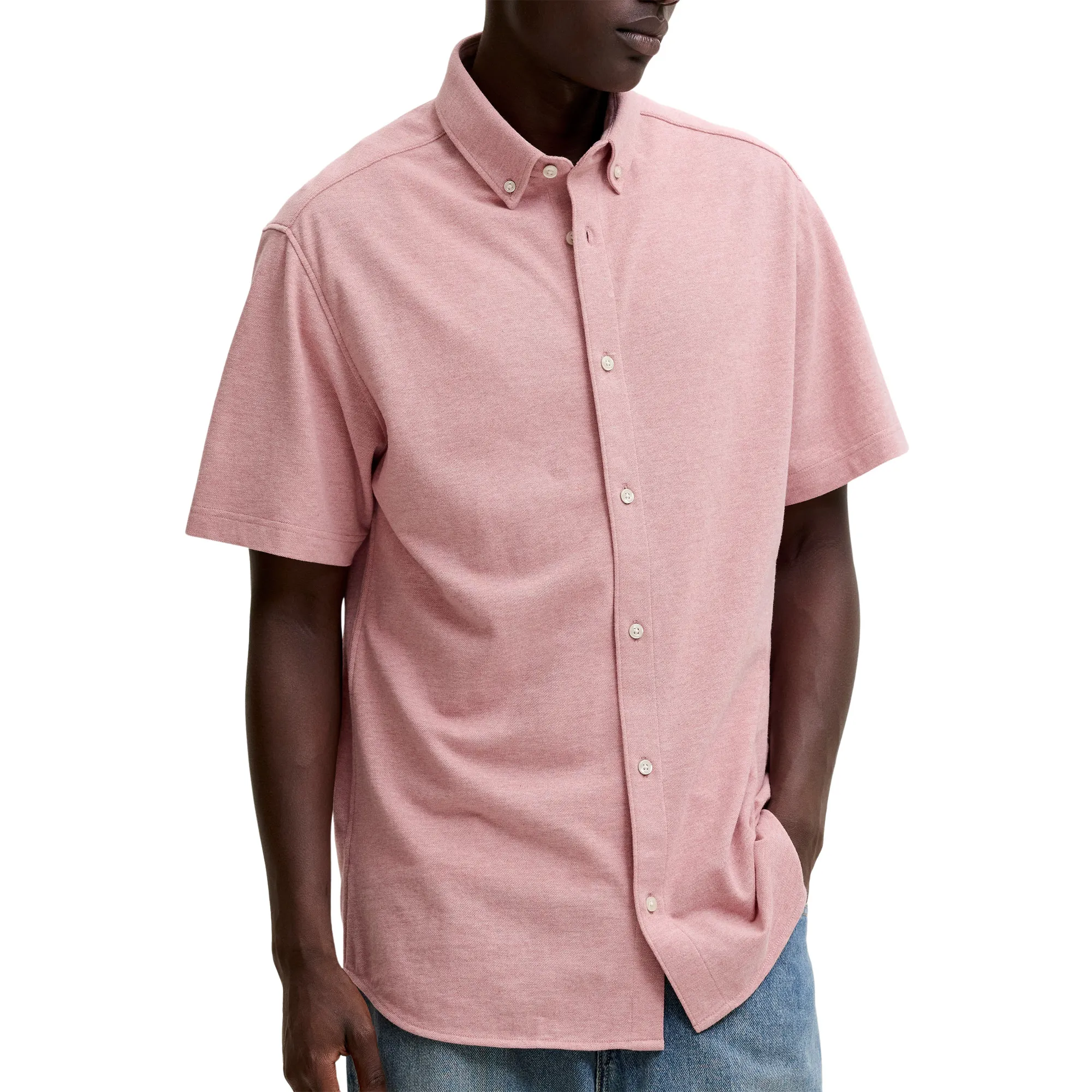Jack &amp; Jones Blu Lake Pique Detail SS Overhemd Heren